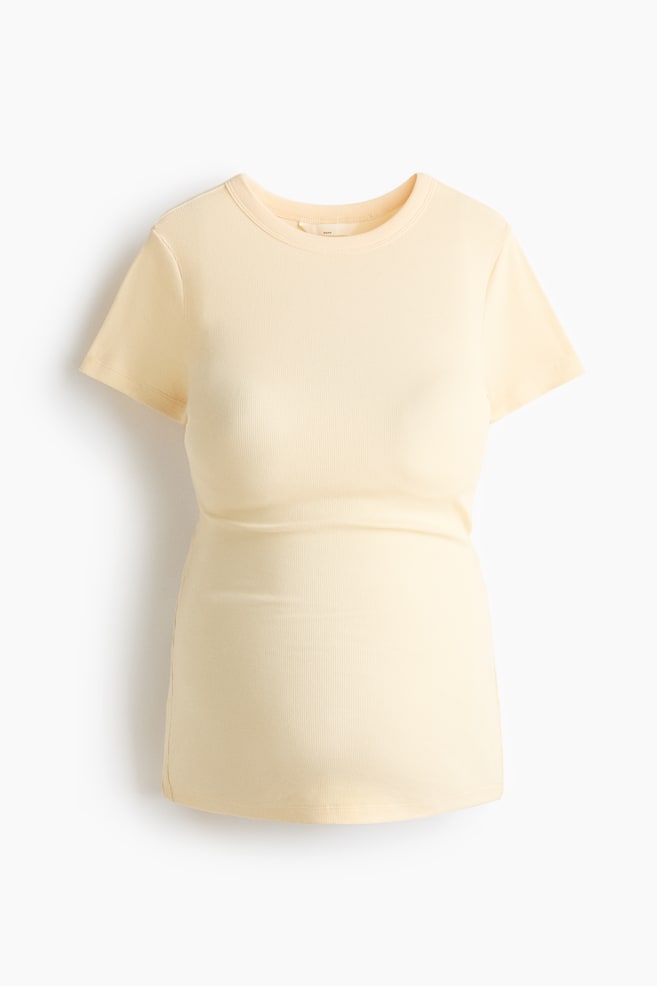 MAMA Ribbed top - Pale yellow/Light pink/White/Dark brown/Light greige - 1