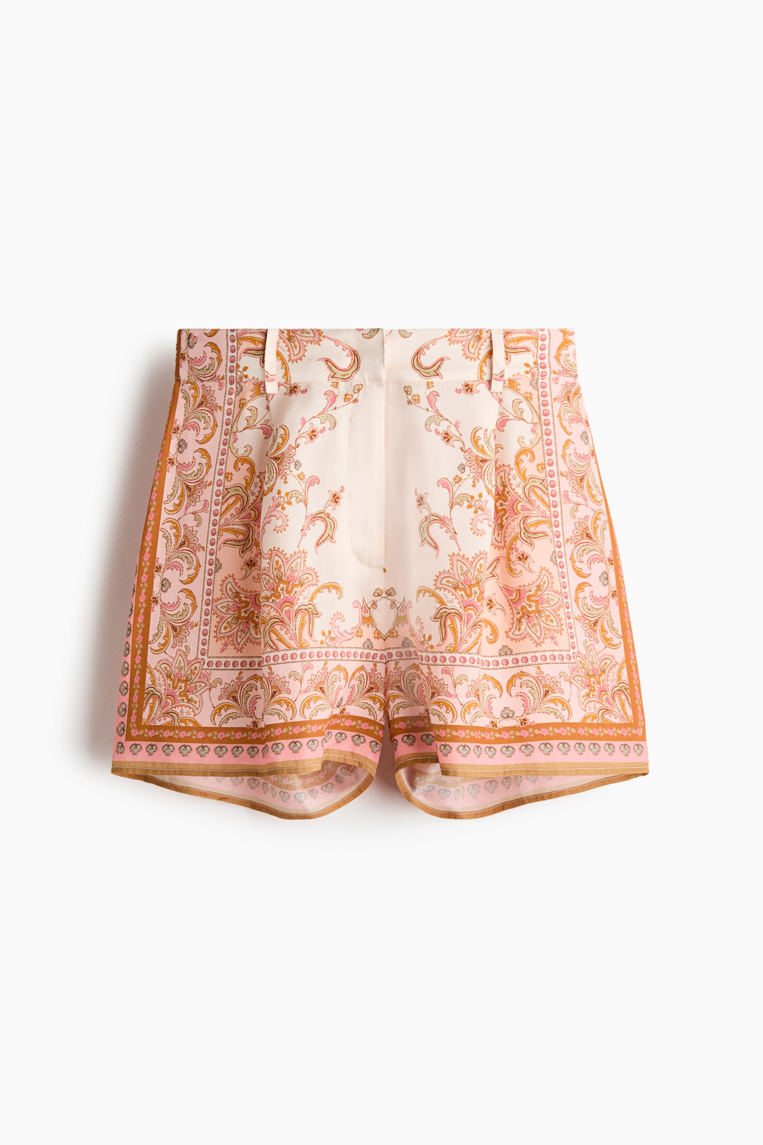 Printed lyocell shorts - Light beige/Paisley pattern - 2