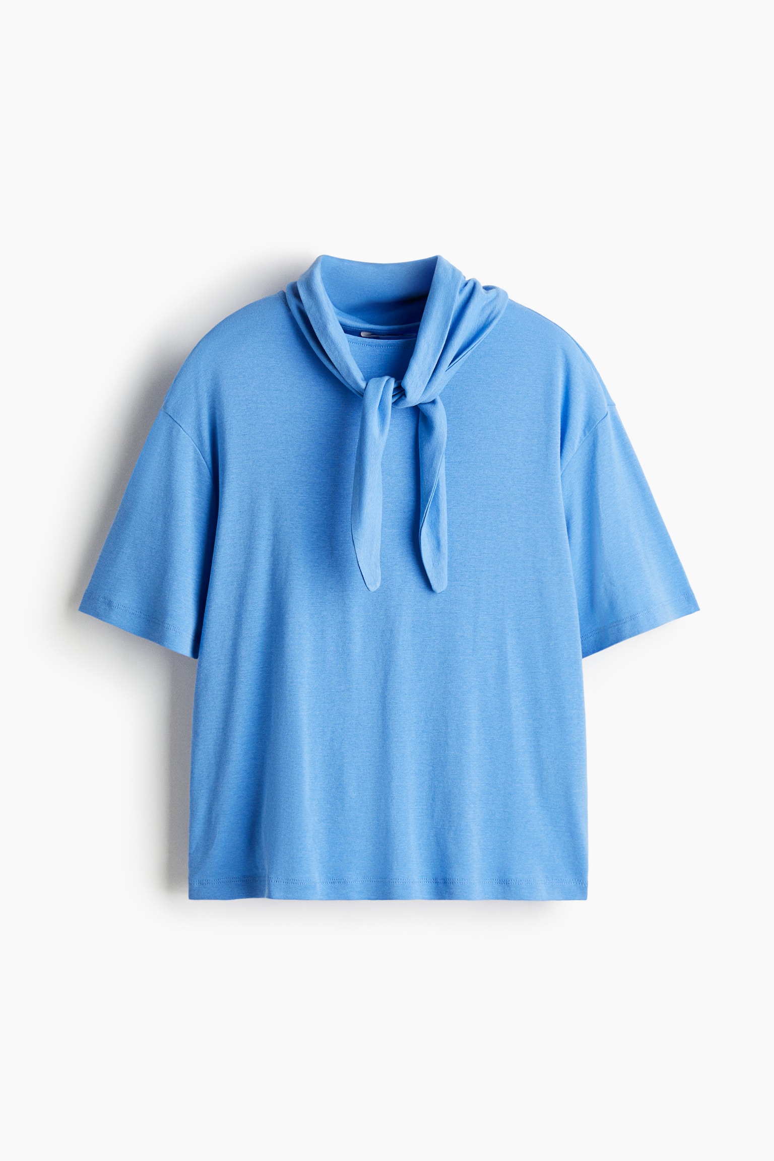 Женский топ H&M Top with Scarf Collar, цвет: Синий — фото 1