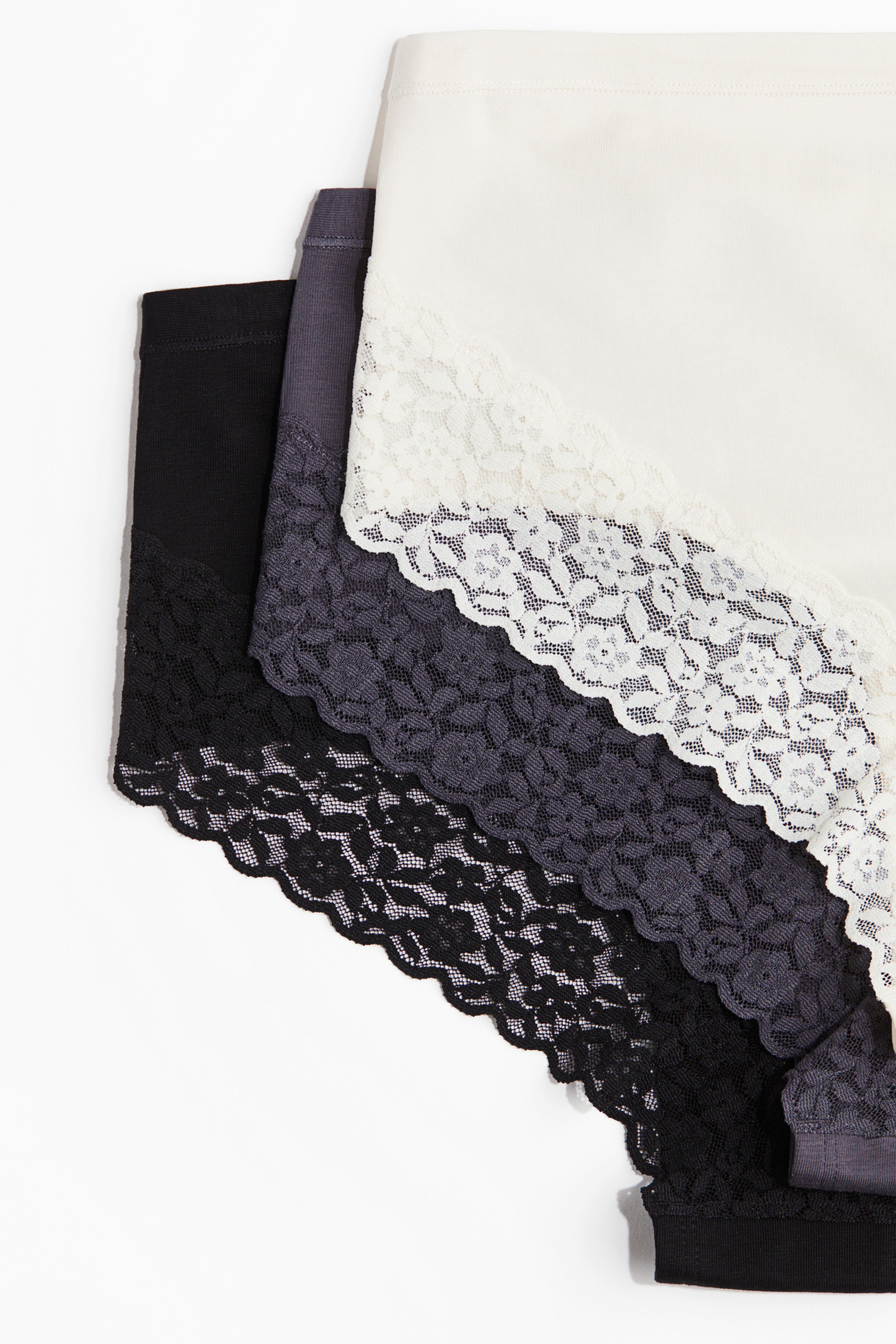 MAMA 5-Pack Lace-Trimmed Cotton Hipster Briefs