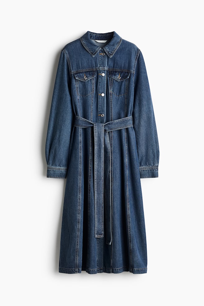 Denim shirt dress - Denim blue - 1