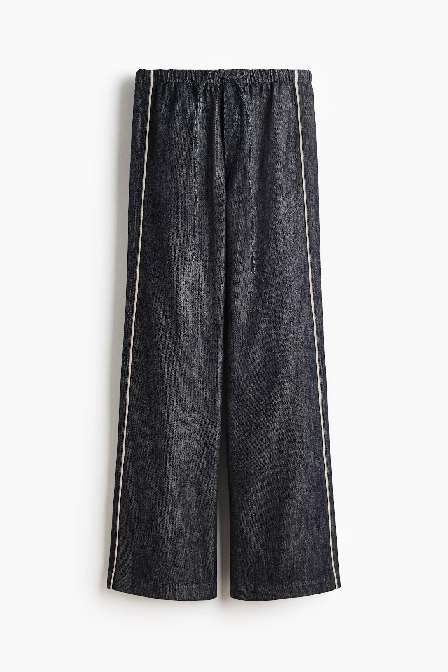 Denim drawstring trousers - Dark denim blue - 2
