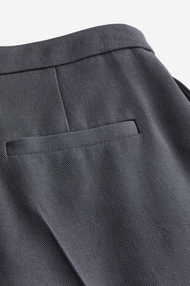 Wide wool-blend trousers - Grey/Black - 5