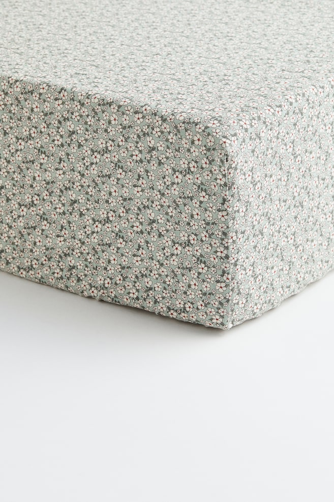 Patterned cotton fitted sheet - Light turquoise/Floral/White/Rainbows/White/Spotted/Light green/Vehicles/dc/dc/dc - 1