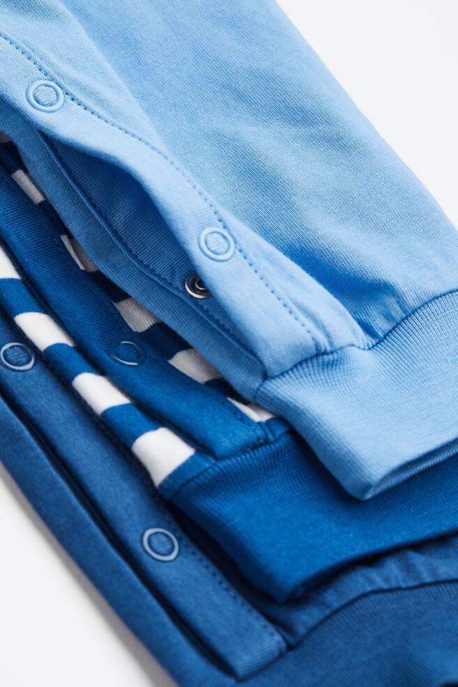 3-pack cotton pyjamas - Dark blue/Striped/Dark grey/Moons/Natural white/Floral/White/Patterned/dc/dc - 2