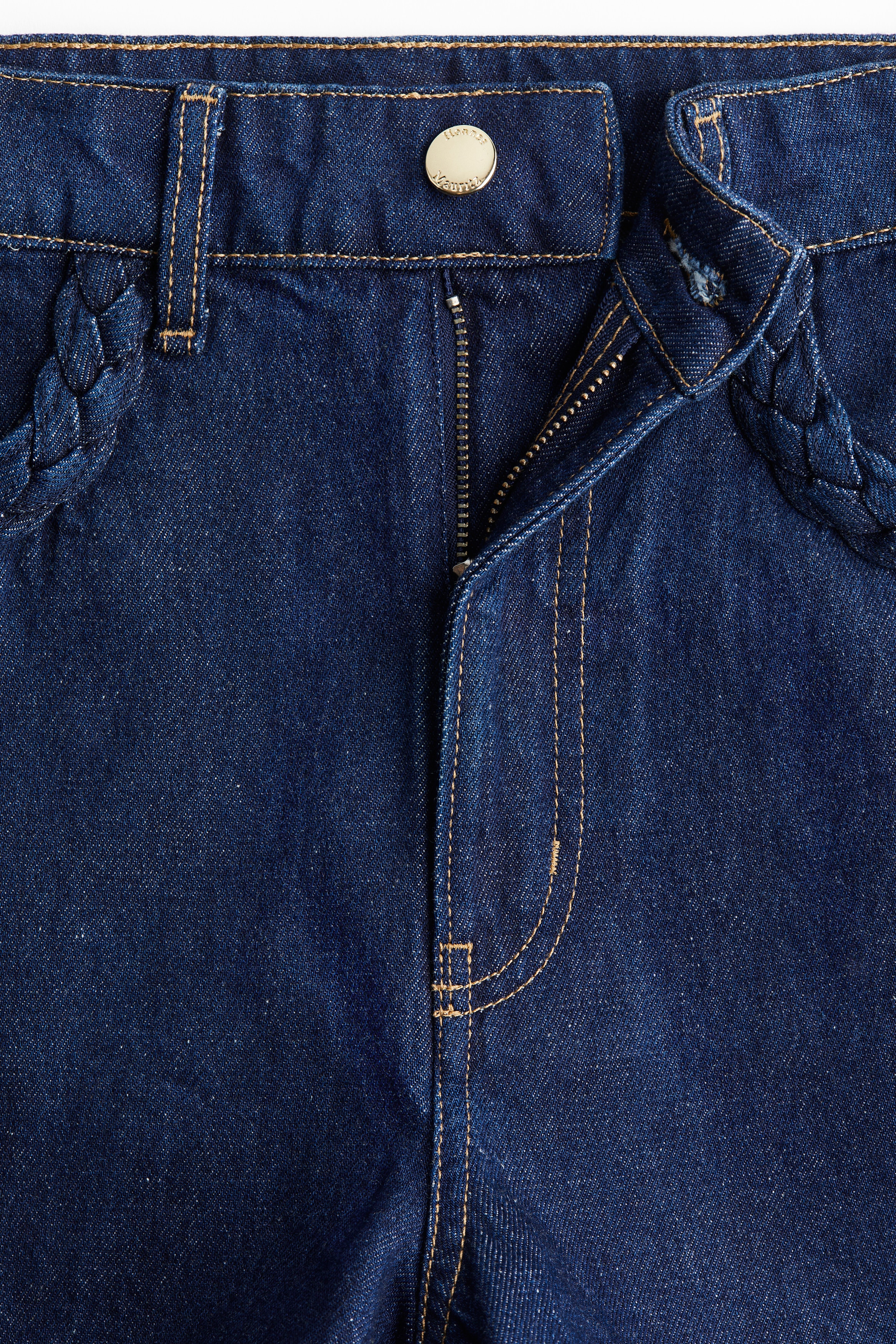 Braided-trim denim shorts