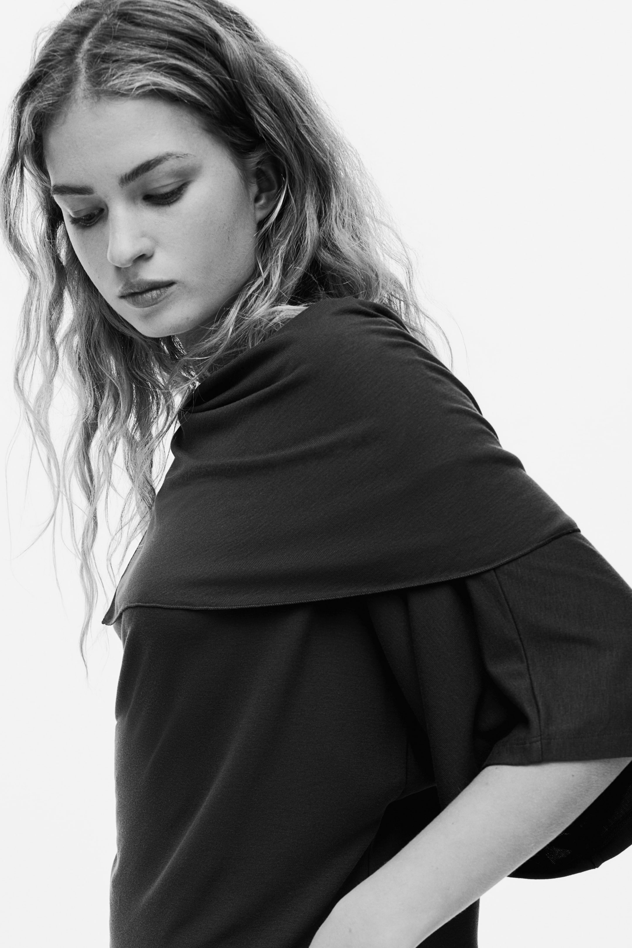 Cape-Detail Jersey Top