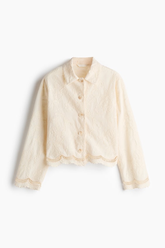 Женские куртки H&M Embroidered Cotton Jacket