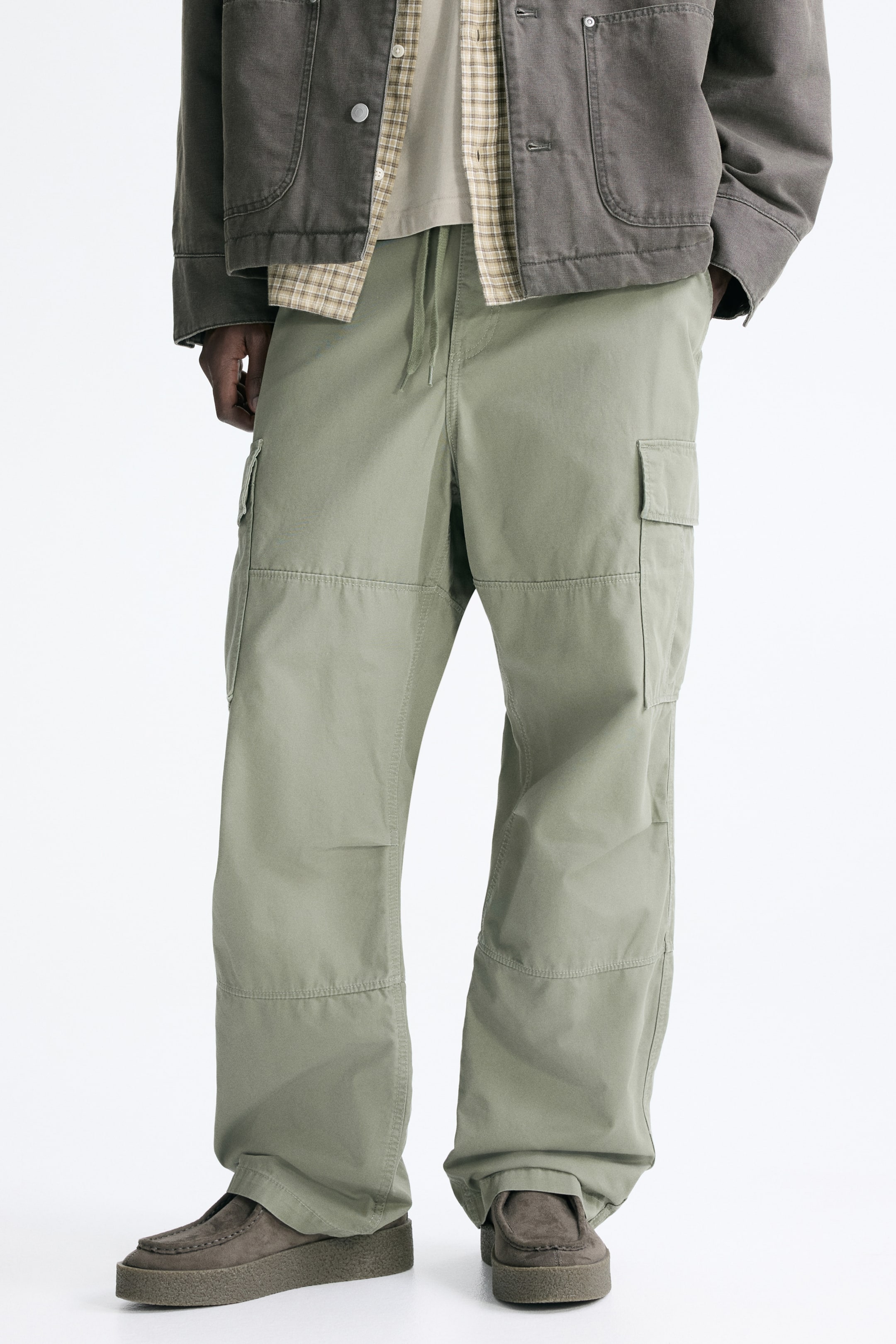 Ver imagem maior: Calças cargo em algodão Relaxed Fit - Verde caqui - HOMEM | H&M PT 2