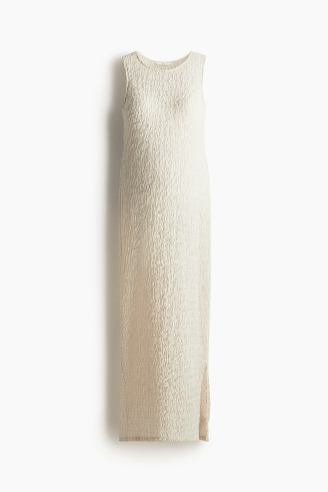 MAMA Textured jersey dress - Light beige/Black/Dark brown - 1