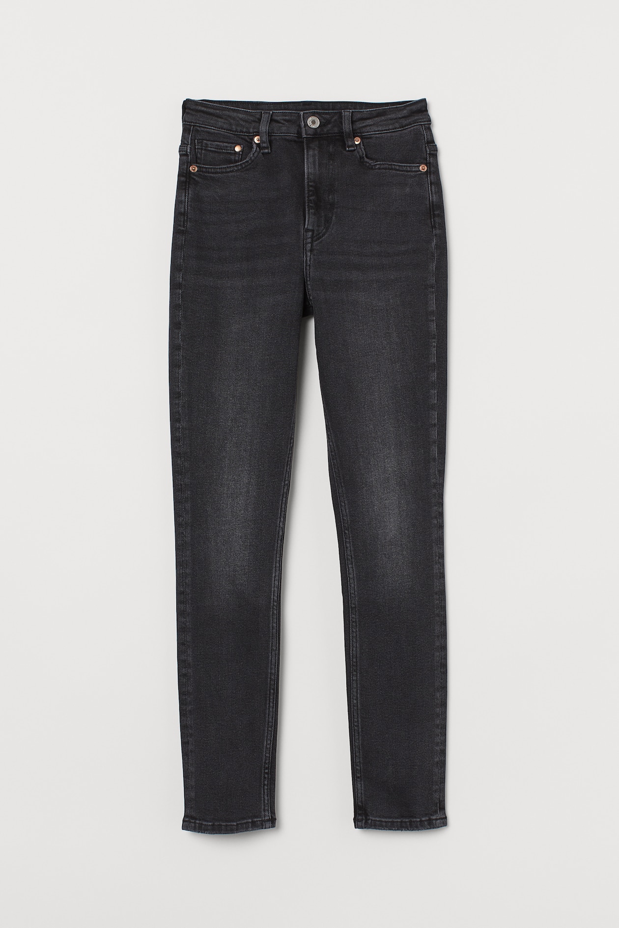 Vintage Skinny High Jeans - High waist - Ankle-length - Black denim ...