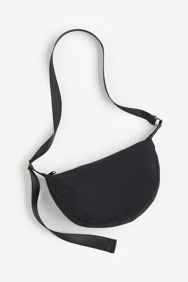 Nylon shoulder bag - Black/Light beige/Light grey - 1
