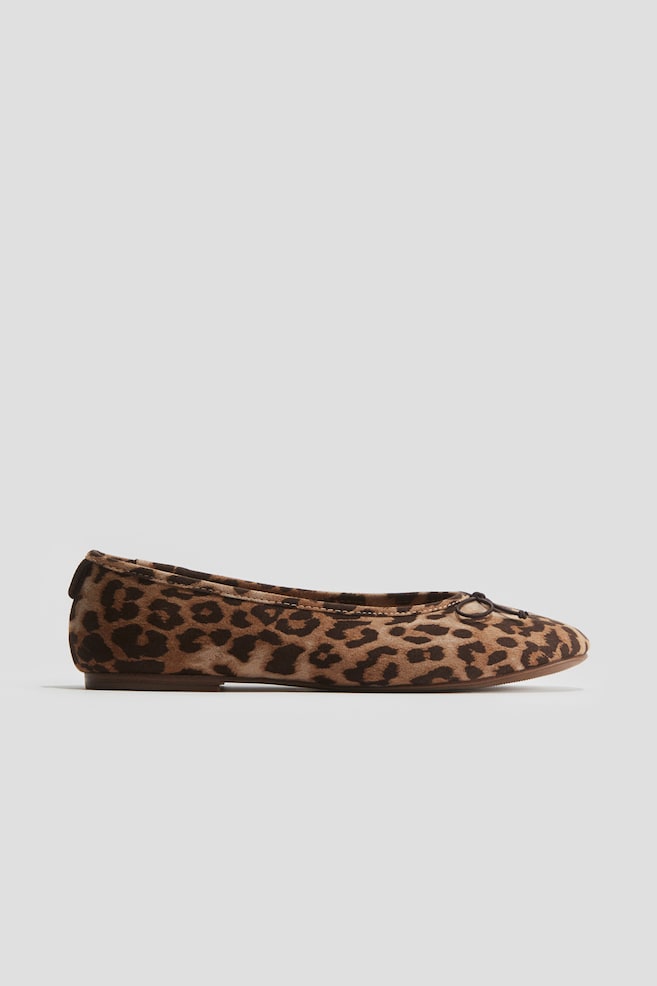 Ballerinas mit Schleife - Beige/Leopardenprint - 1