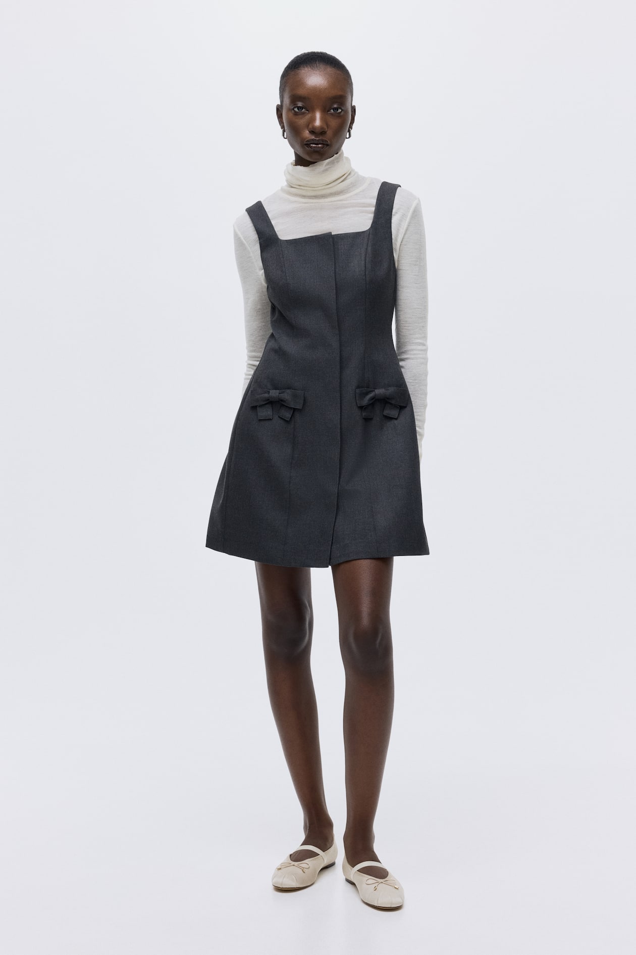 Bow-Detail Twill Dress - image 4