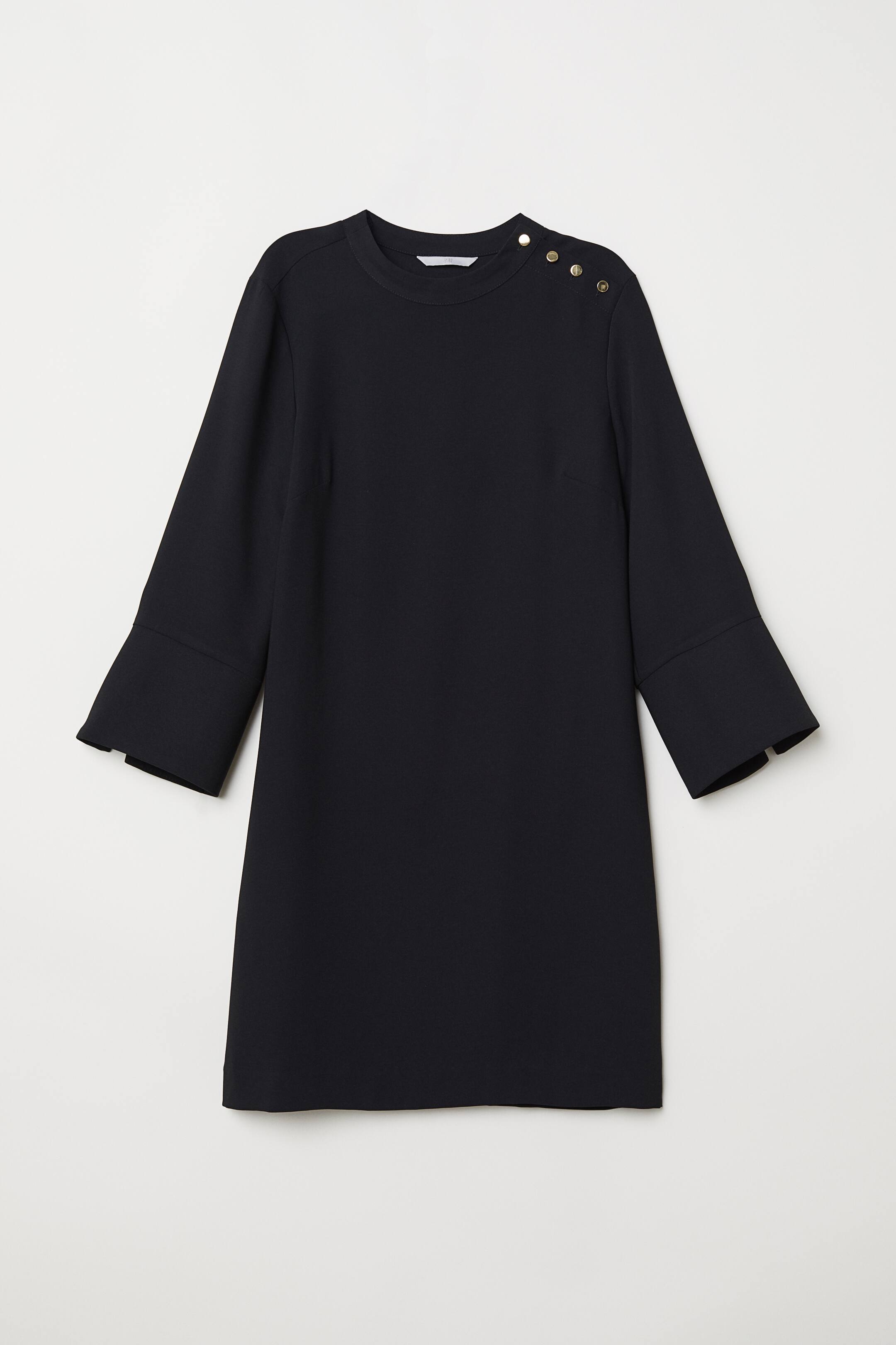 View larger image: Dress with a stand-up collar - Black - Ladies | H&M 1