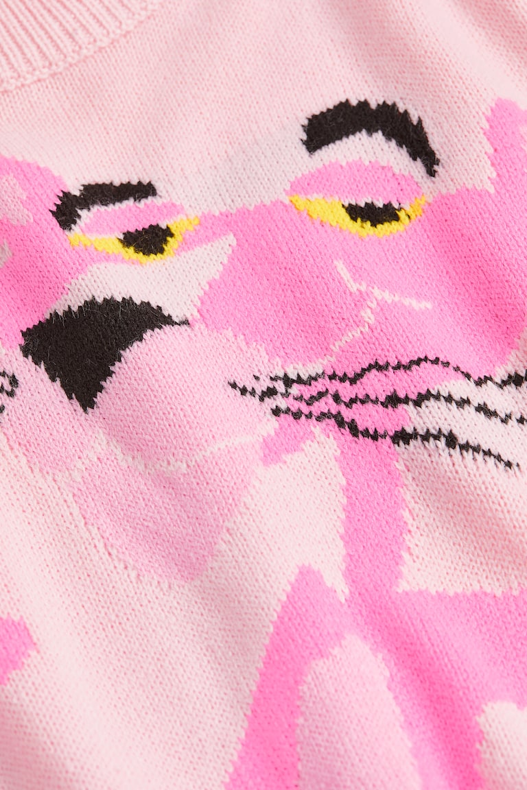 Jacquard-knit jumper Light pink/Pink Panther Ladies H&M IN