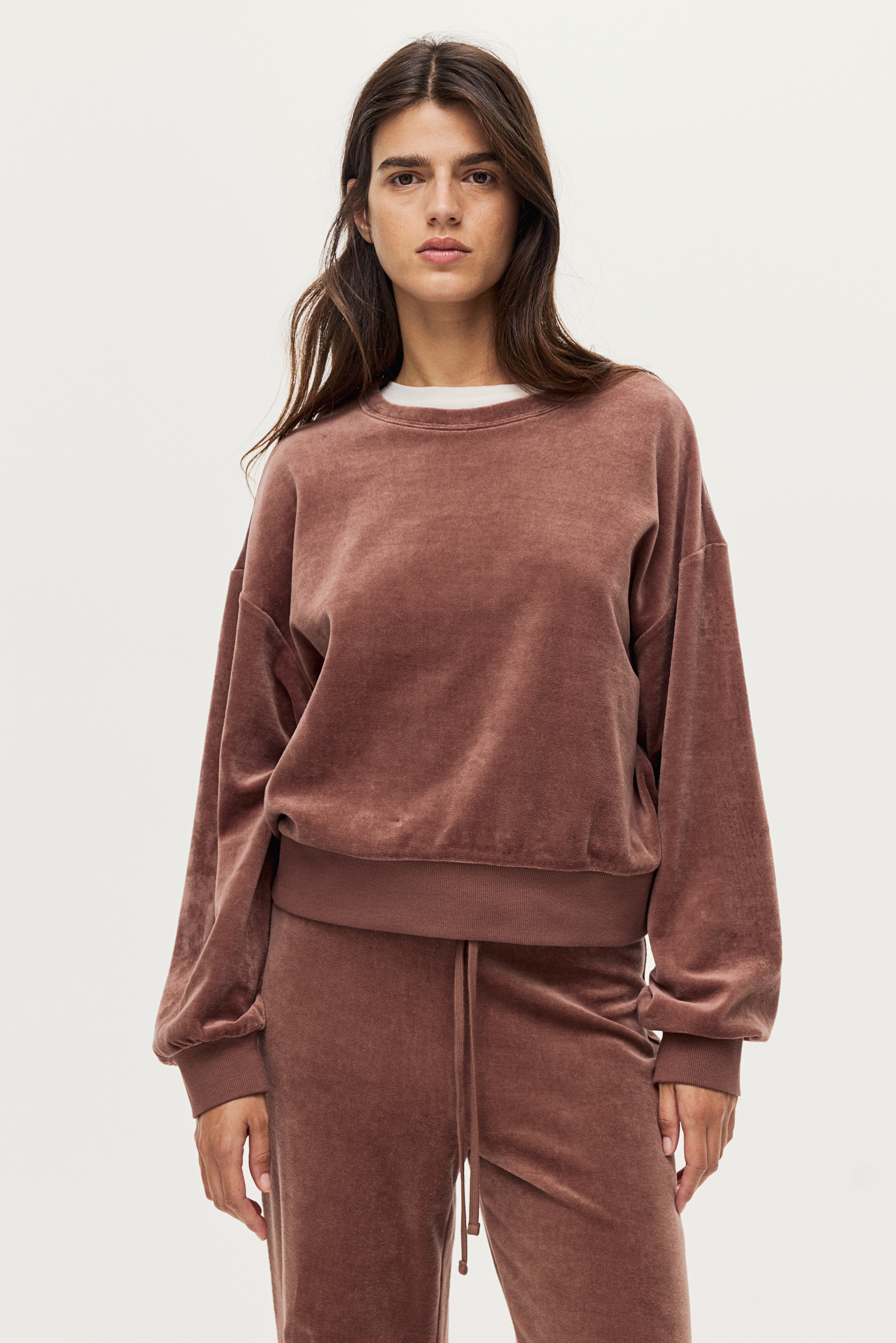 H & M - ベロアトップス - ピンク