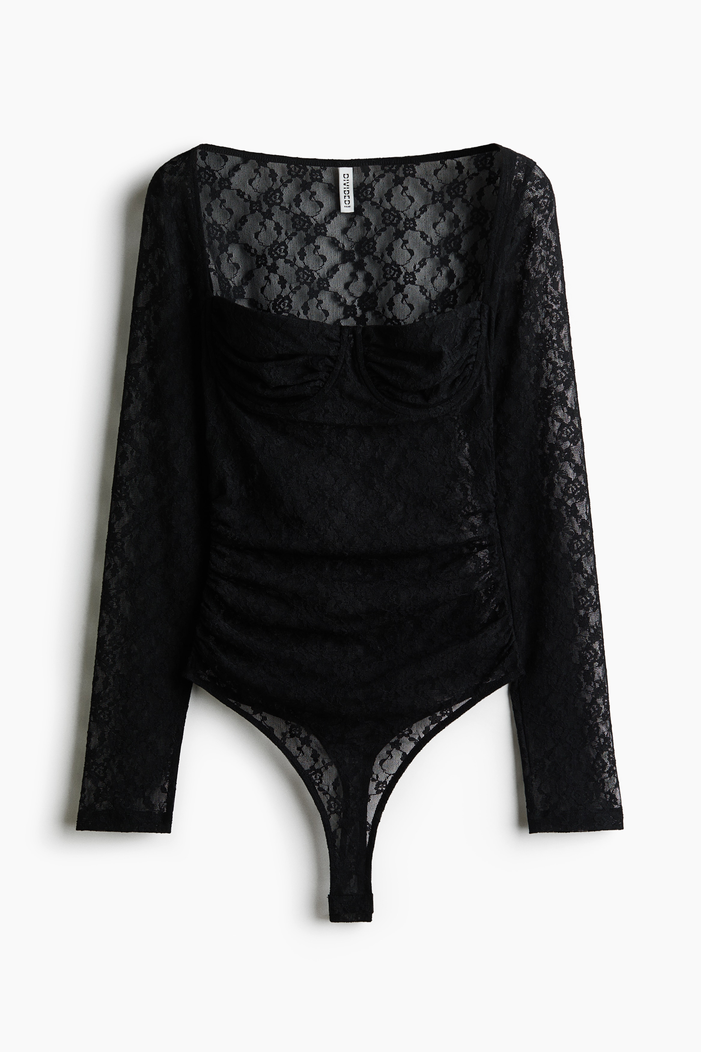 Uzun Kollu Dantel Thong Body