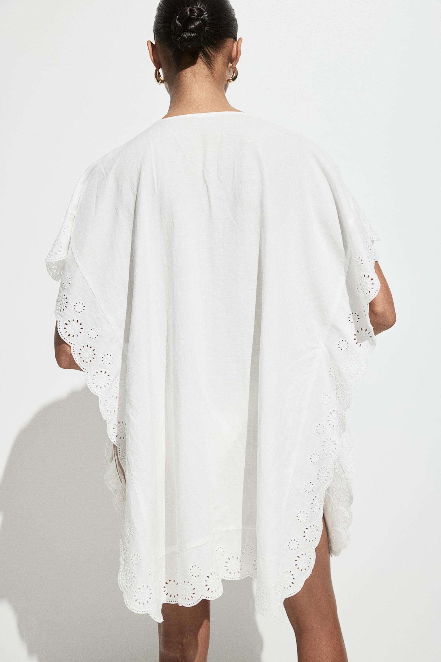 Broderie anglaise beach kaftan - White - 5