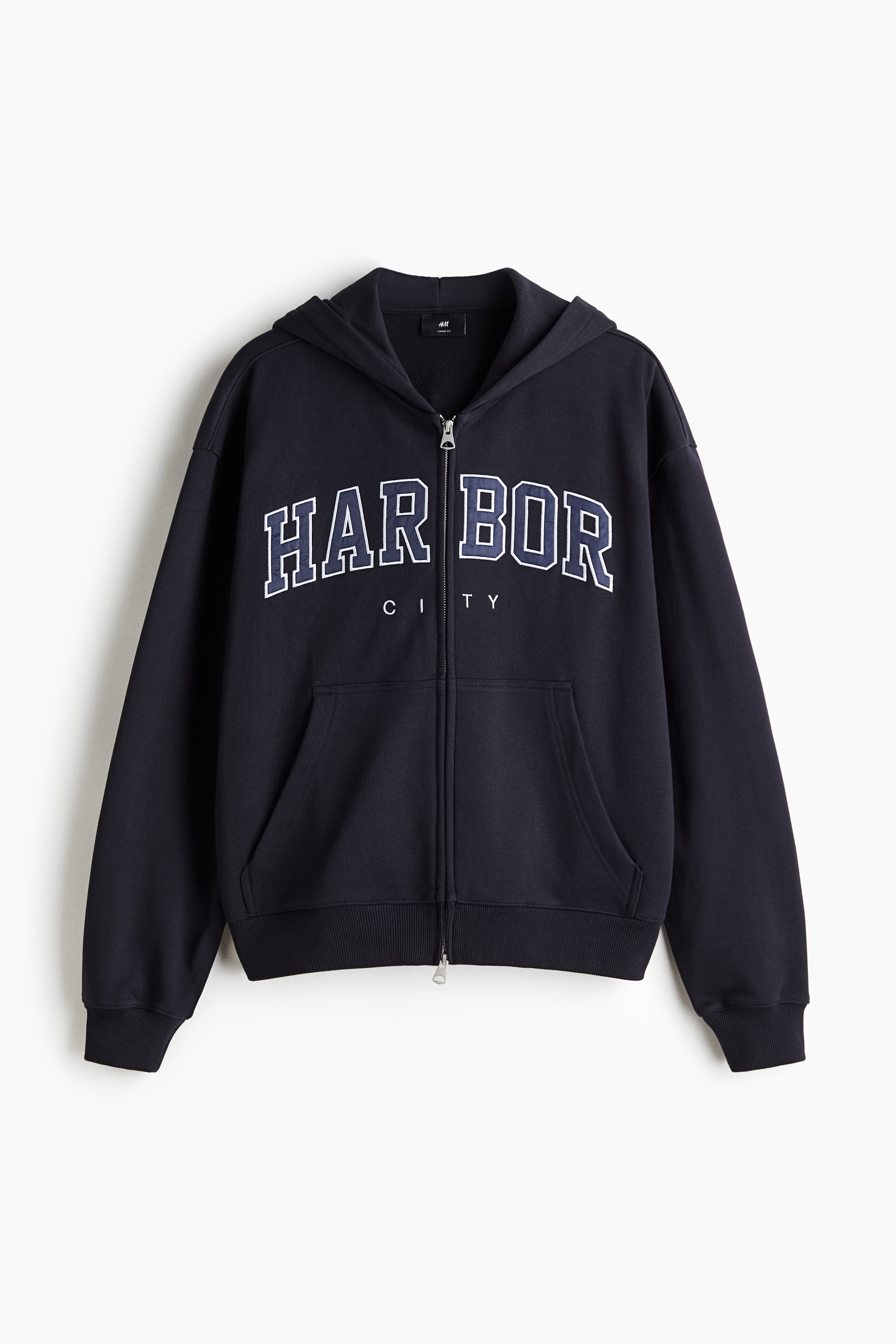 Loose-Fit Hooded Jacket - Navy blue/Harbor City
