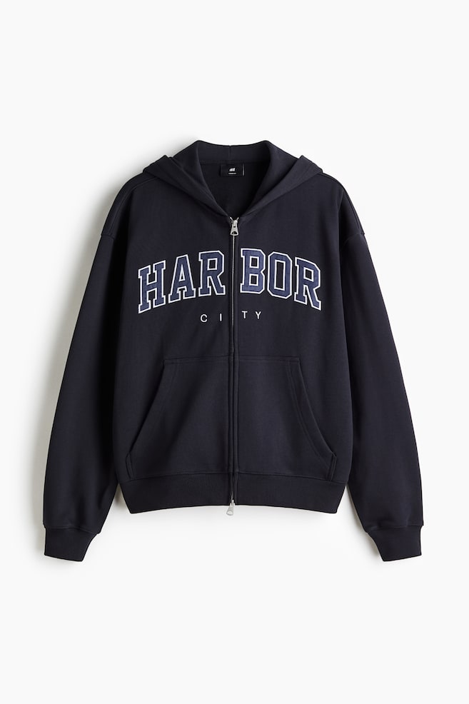 Loose Fit Zip-through hoodie - Navy blue/Harbor City - 1