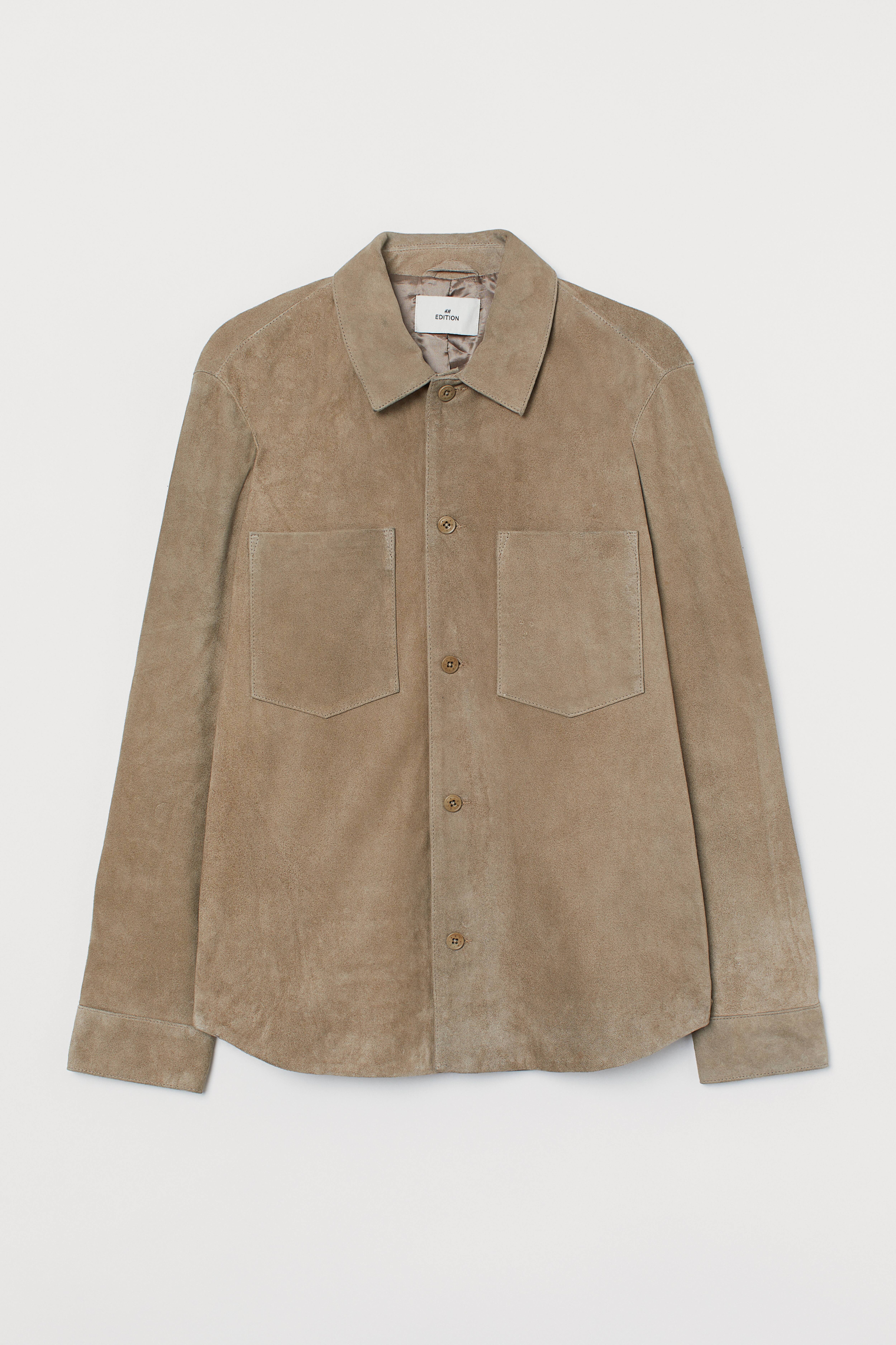 Suede Shirt Jacket - Beige - Men | H&M US