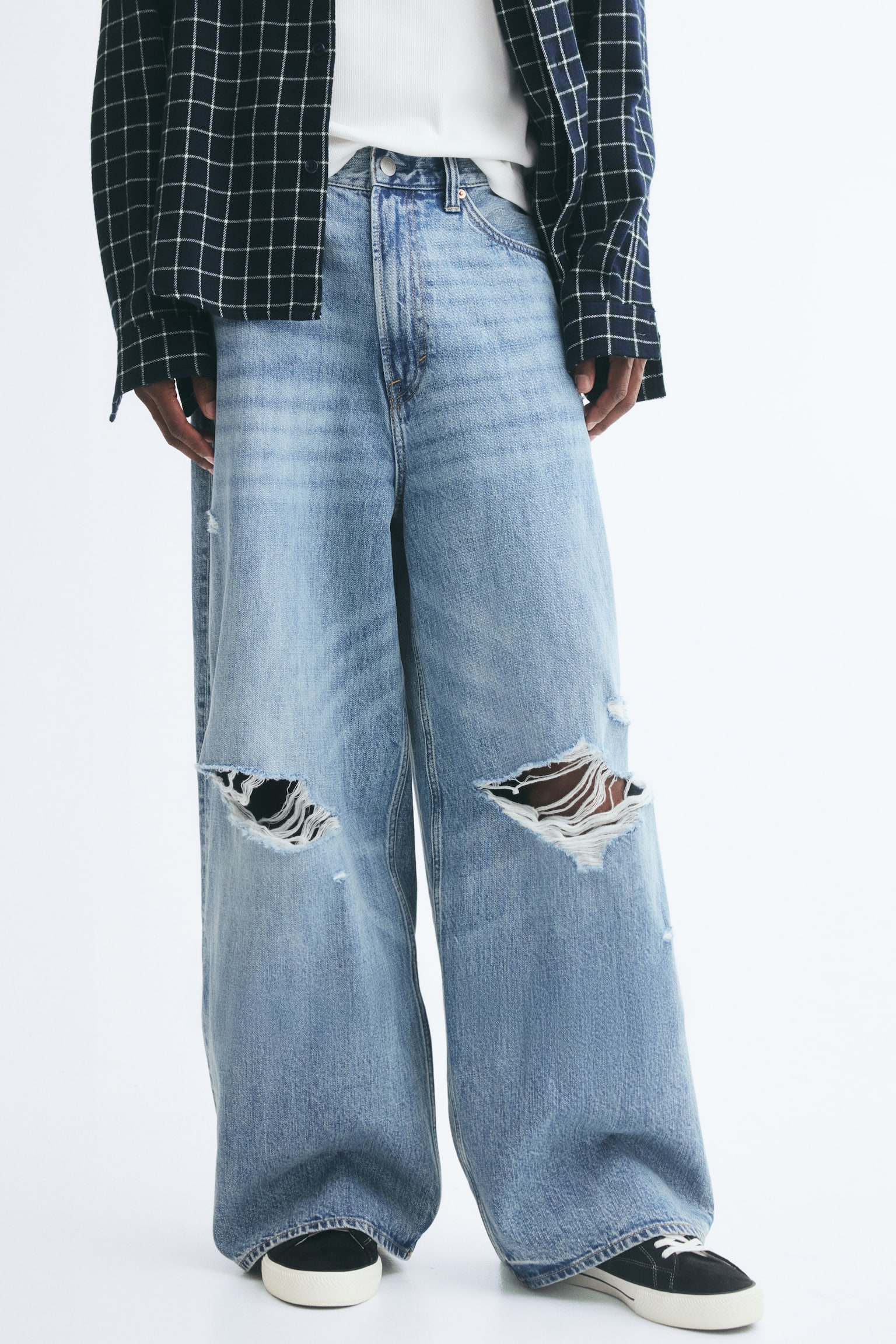 Мужские джинсы H&M Ultra-Baggy, цвет: Светлый джинсовый синий — фото 3