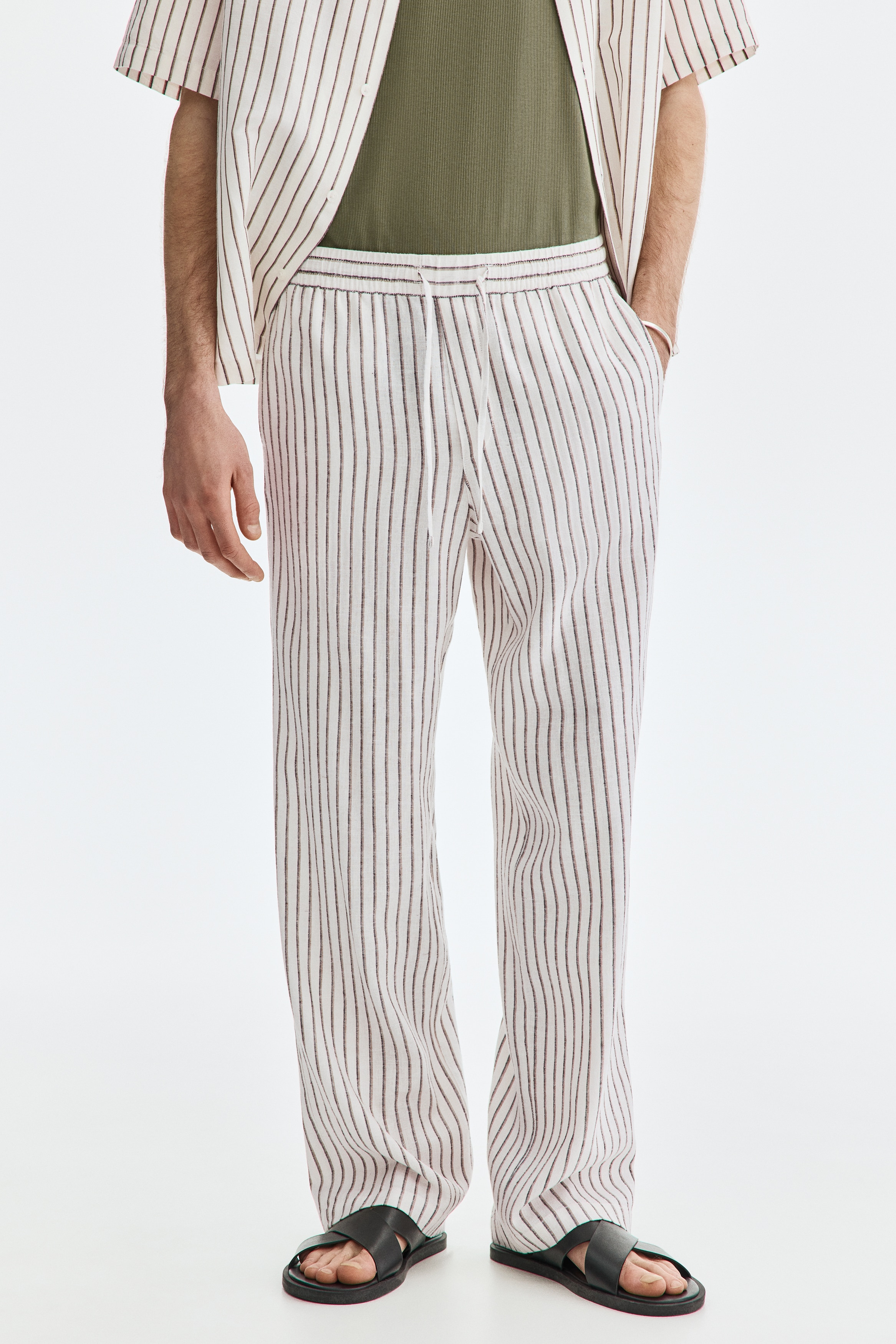 Relaxed Fit Linen-blend trousers