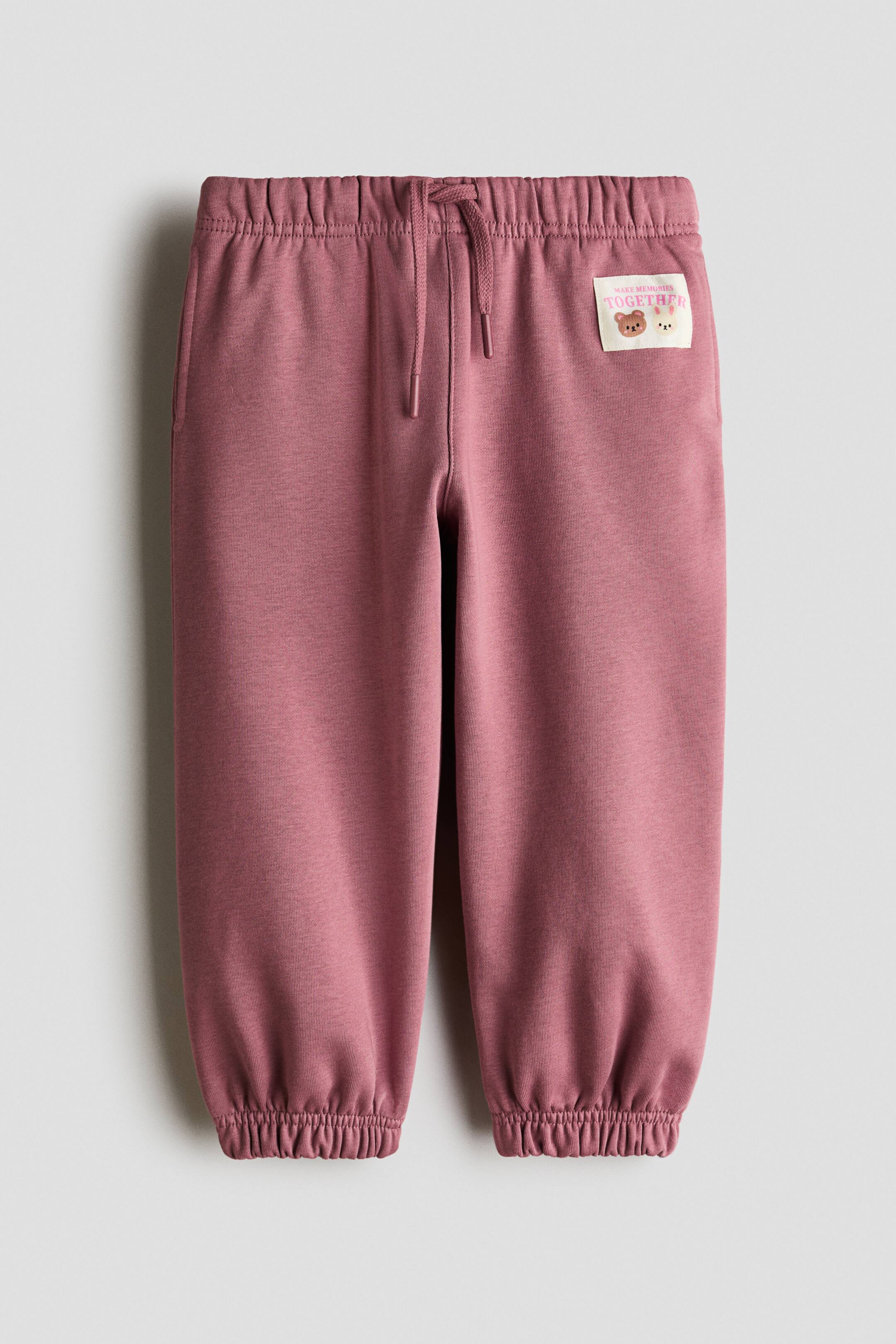 View larger image: Brushed-inside joggers - Dark dusty pink/Memories - Kids | H&M 1