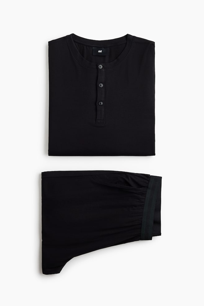 2-teiliger Pyjama - Black/Dunkles Blaugrün/Marineblau - 1