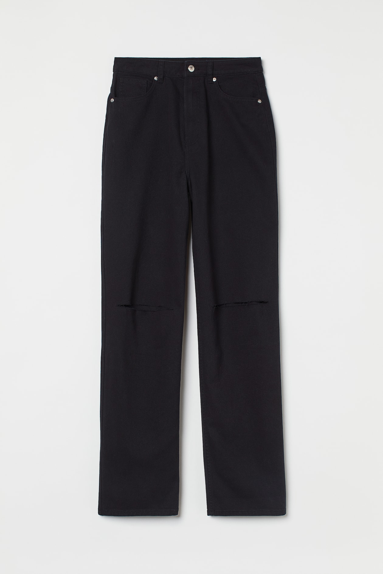 90s Baggy High Waist Jeans - High waist - Long - Black - Ladies | H&M US