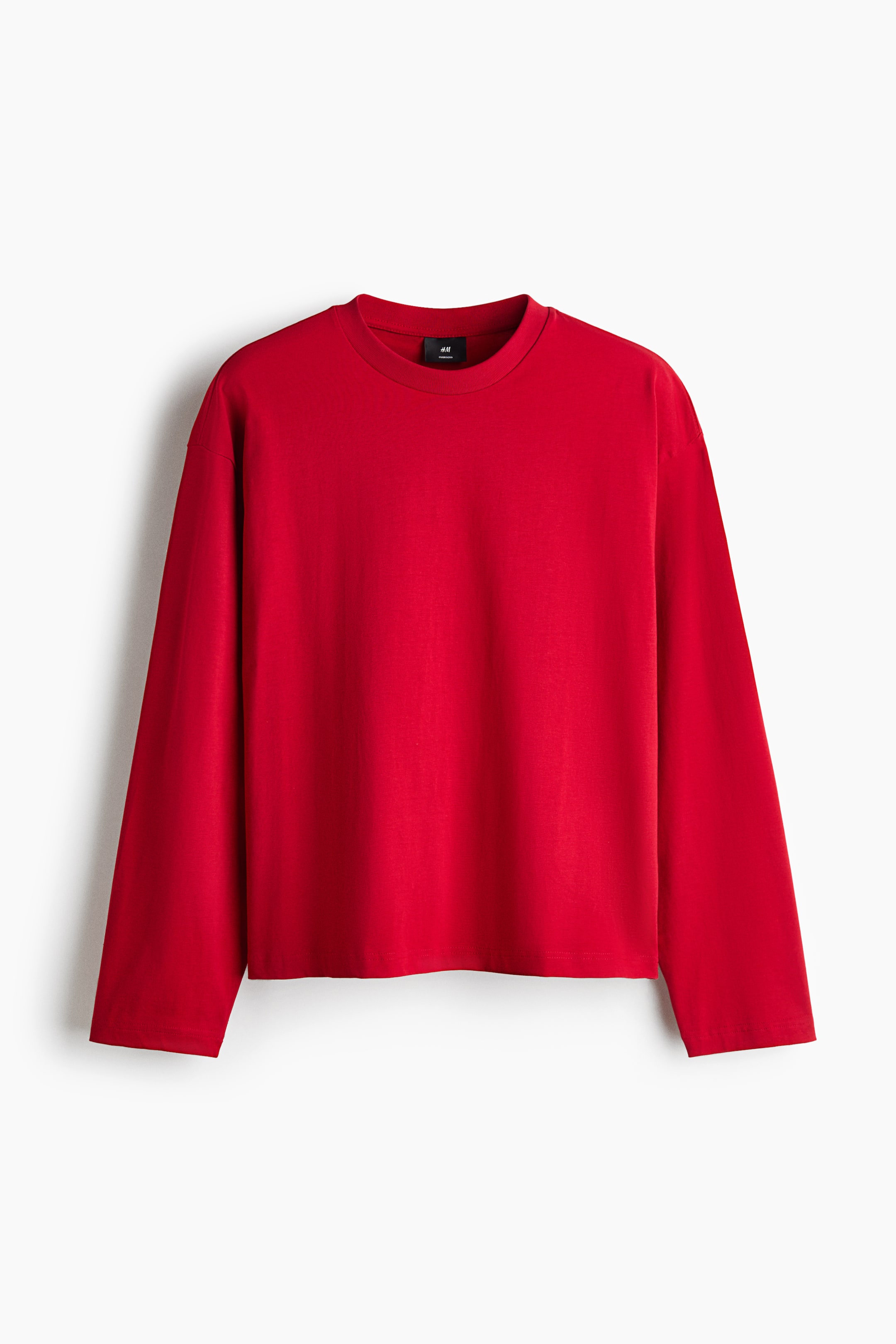 View larger image: Oversized Fit Long-sleeved jersey top - Bright red - Men | H&M 1