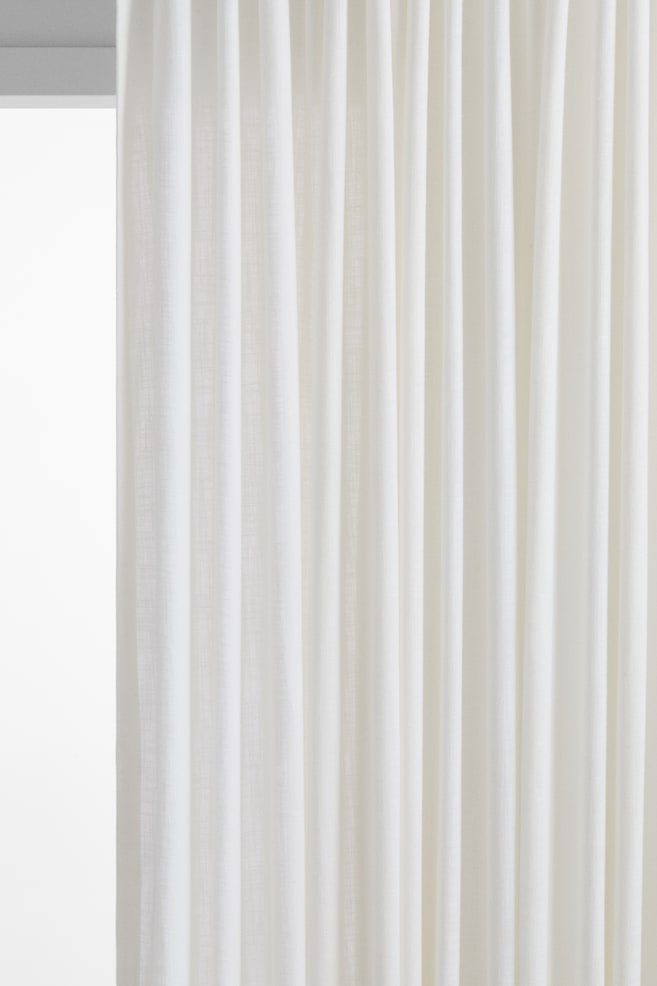 2-pack linen-blend curtains - Natural white/Beige - 1