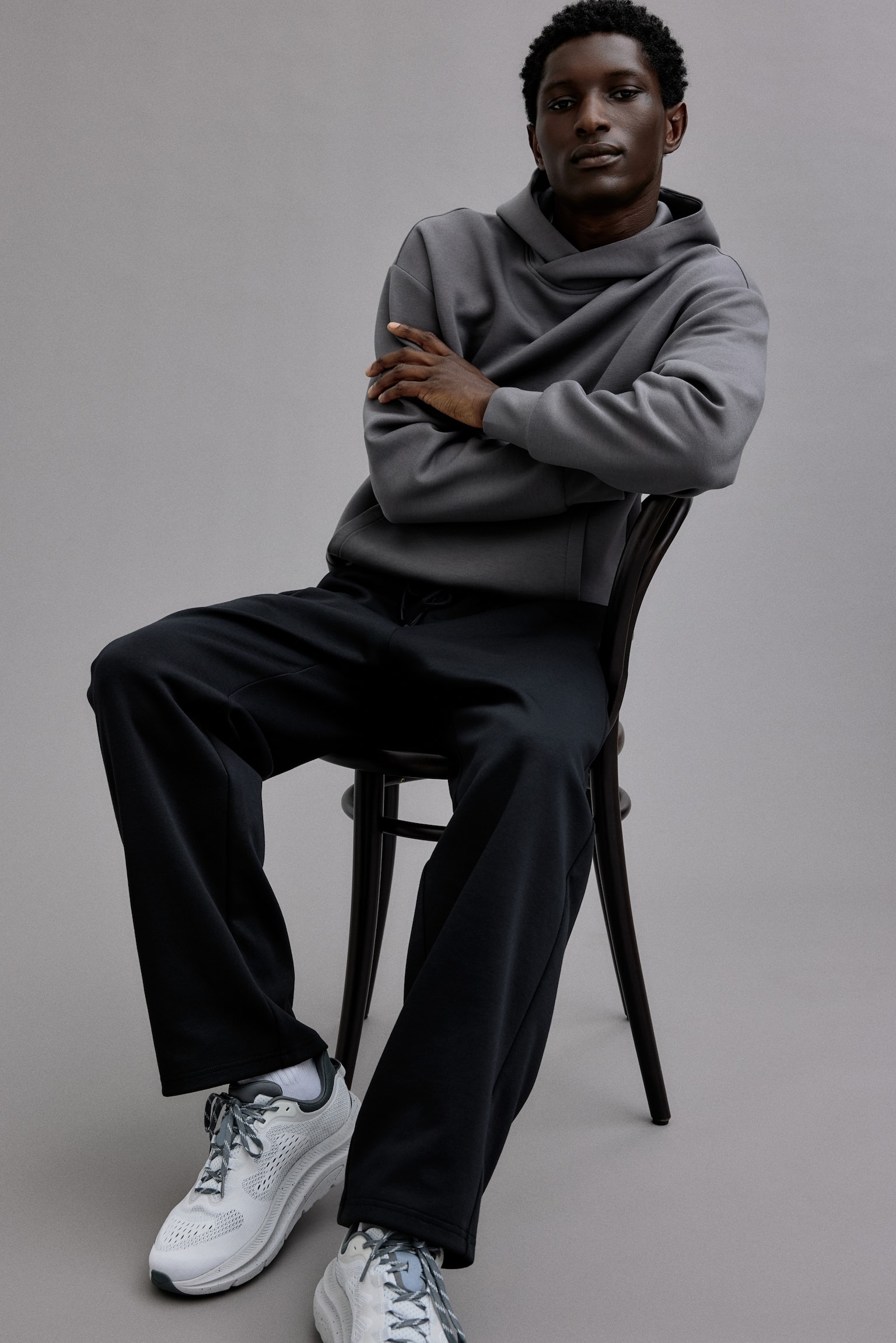 Regular Fit Sports joggers - Black/Dark grey/Light grey marl - 3