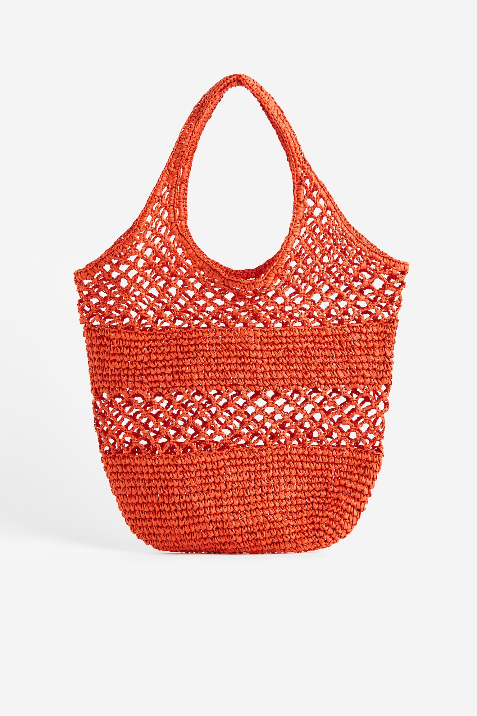 Crochet Look Shopper - Orange/Light beige - 1