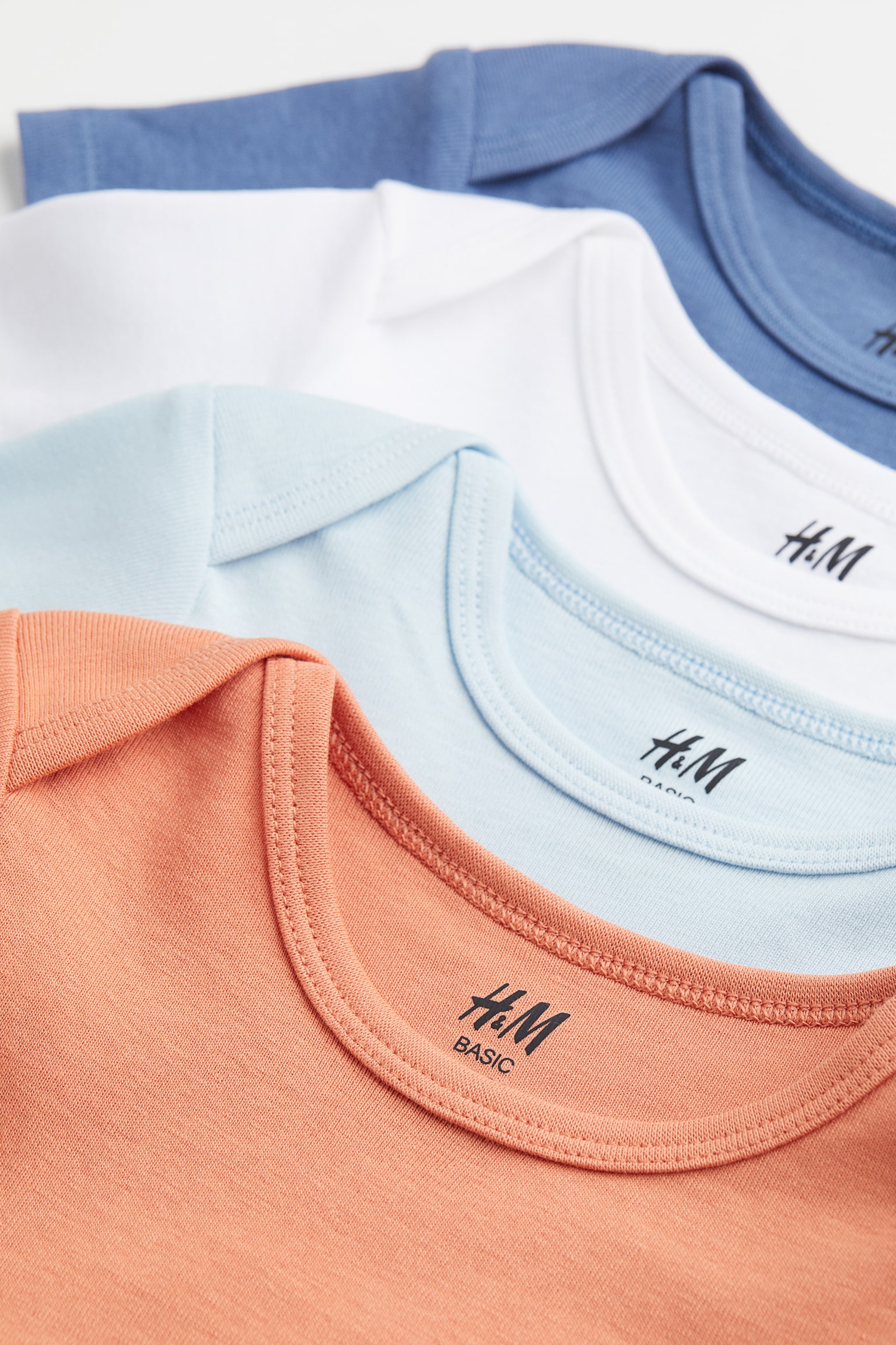 5-pack Cotton Tees - Blue/Orange/White - 2