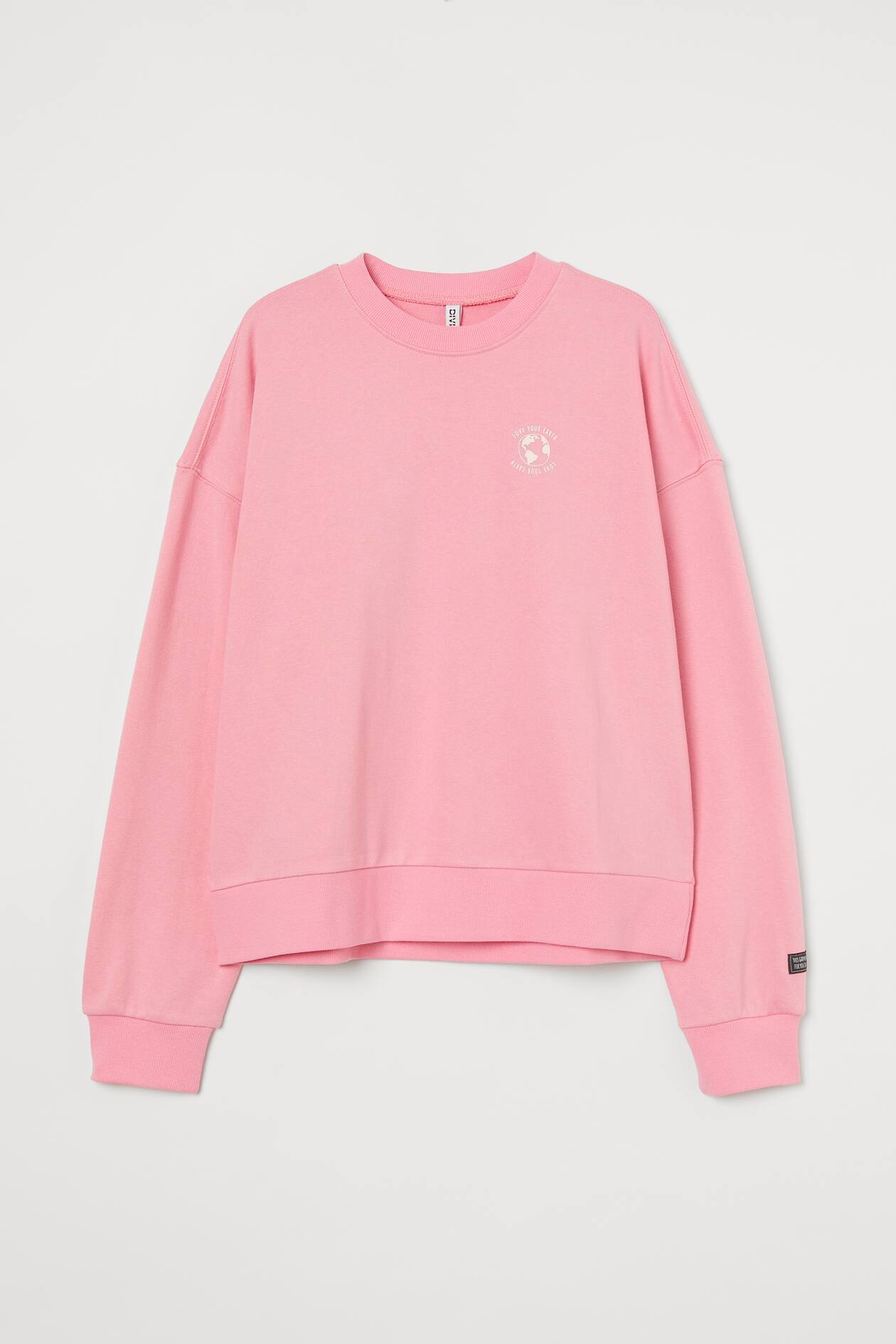 Sweatshirt - Round Neck - Long sleeve - Pink - Ladies | H&M US