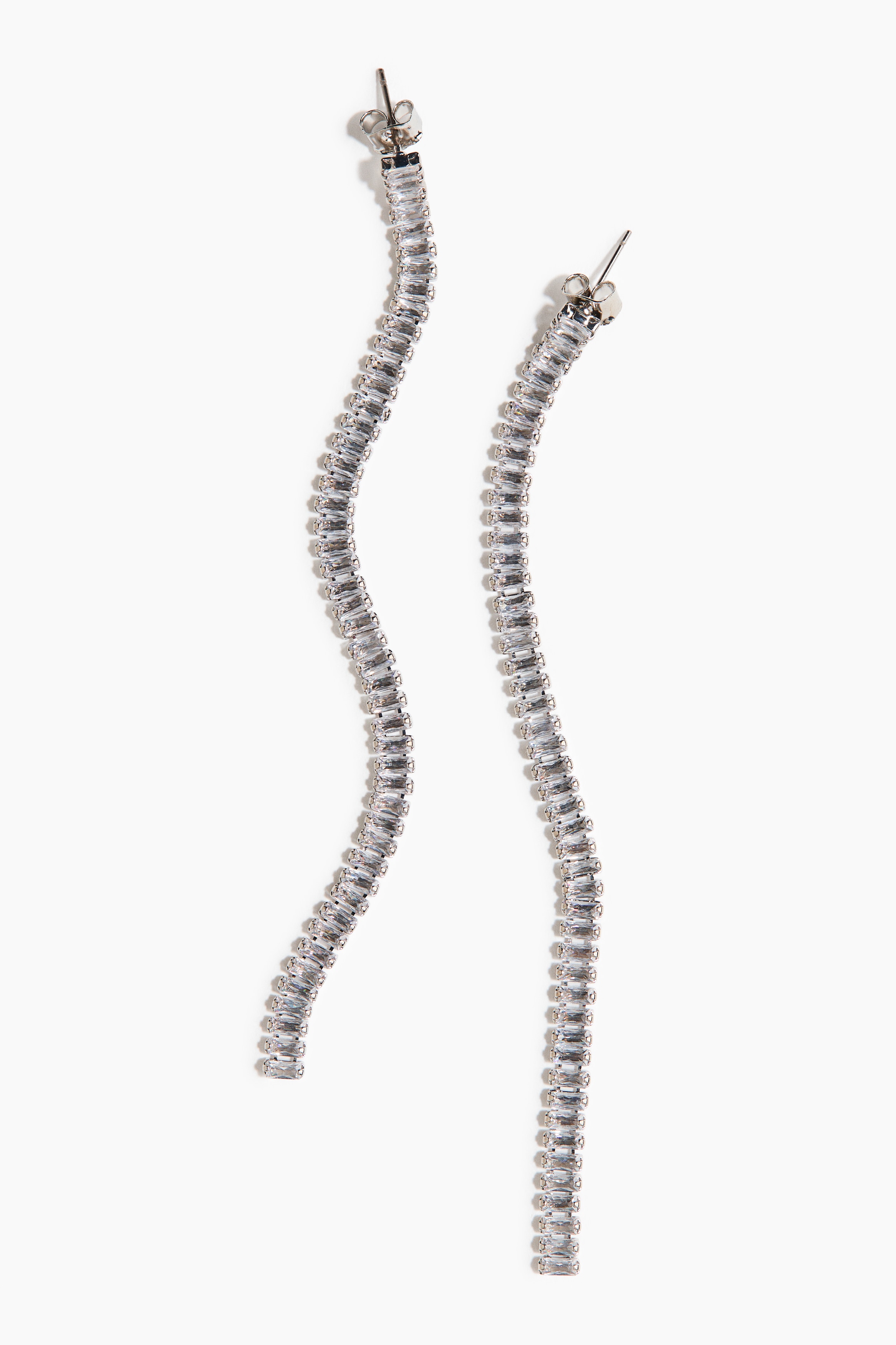 Rhinestone-chain earrings