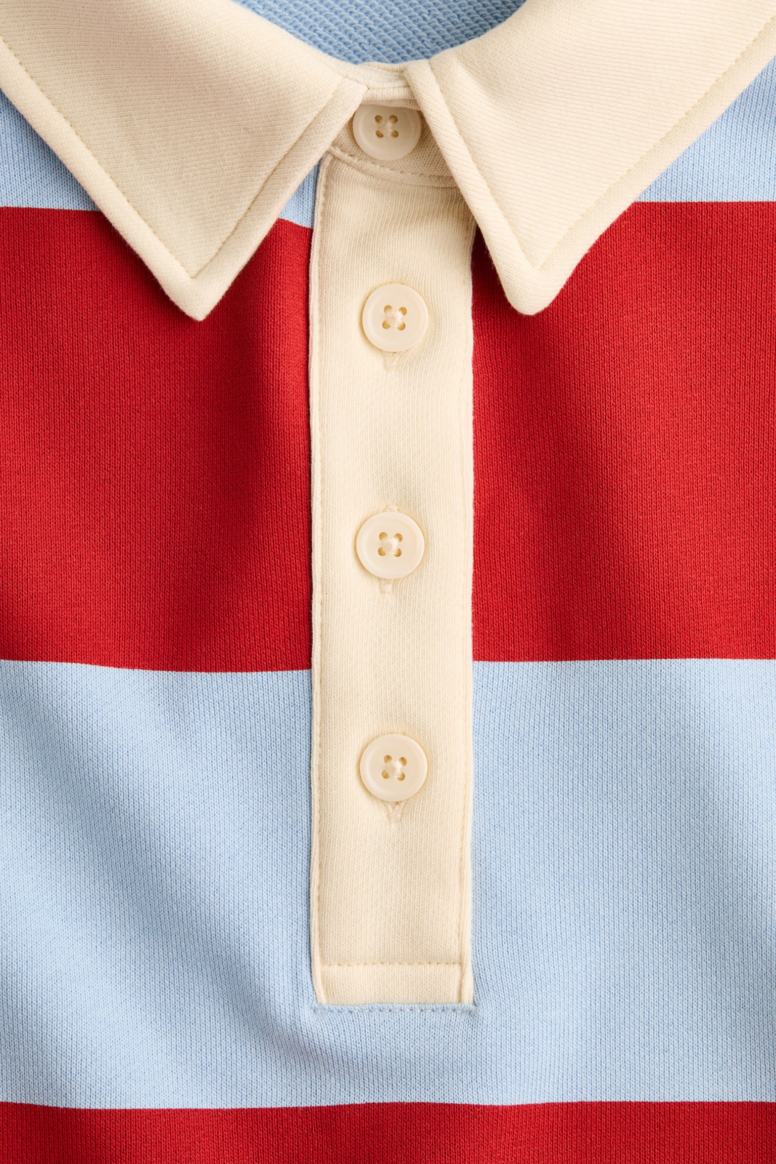 Женская рубашка H&M Cotton rugby shirt, цвет: Светлый синий / Полосатый — фото 6