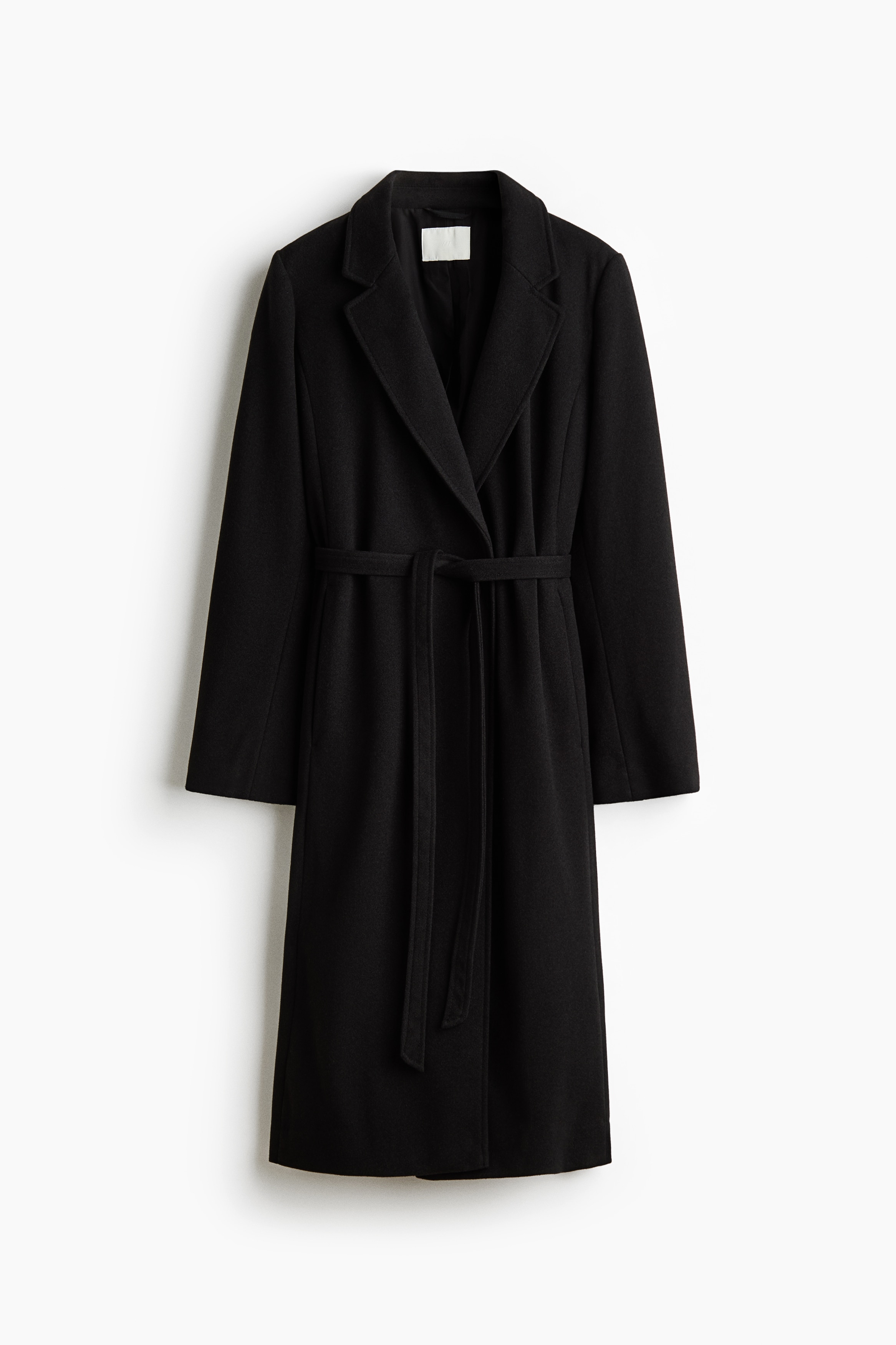 Tie-belt coat - Black/Dark mole/Dark brown