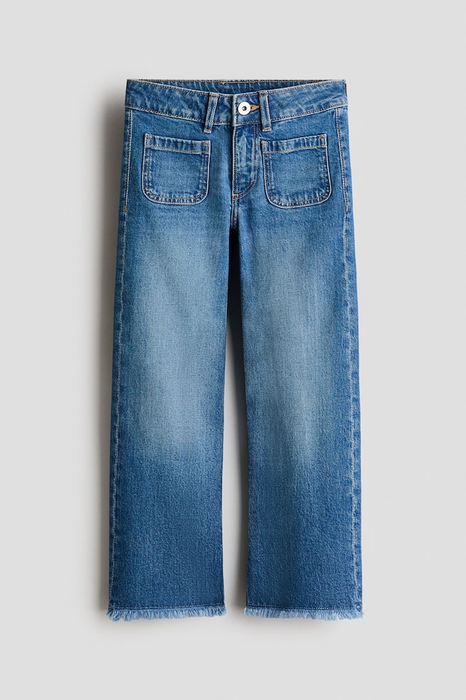 Relaxed Fit Wide Leg Ankle Jeans - Denimblauw/Licht denimblauw/Denimgrijs - 1