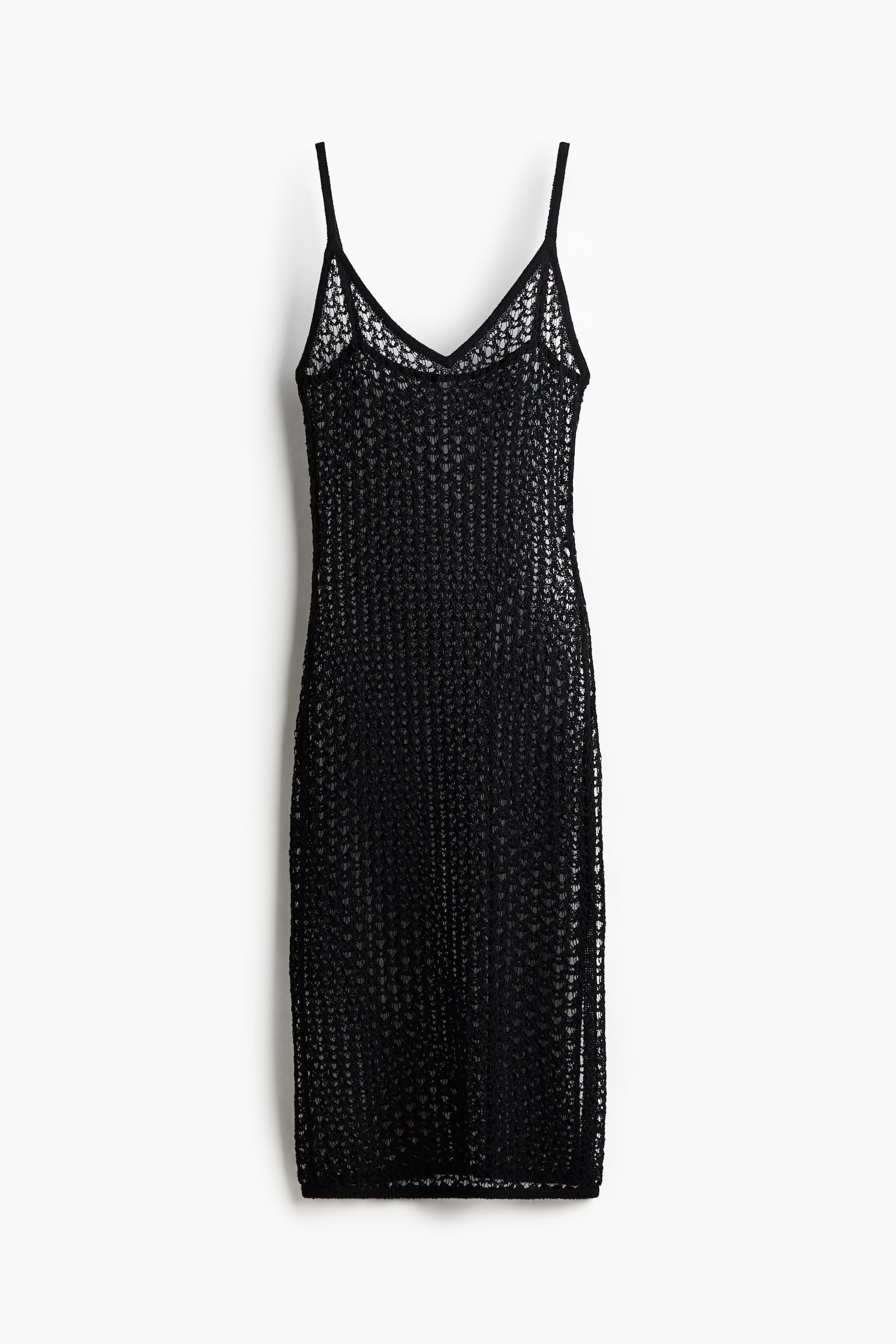 Crochet-look beach dress - Black/White - 2