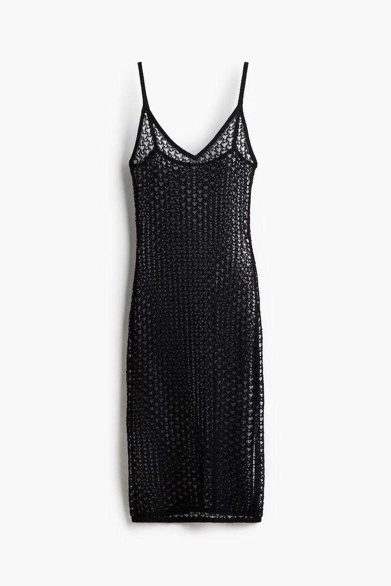 Women's Black Crochet-Look Beach Dress | H&M US Women's Black Crochet-Look Beach Dress | H&M US