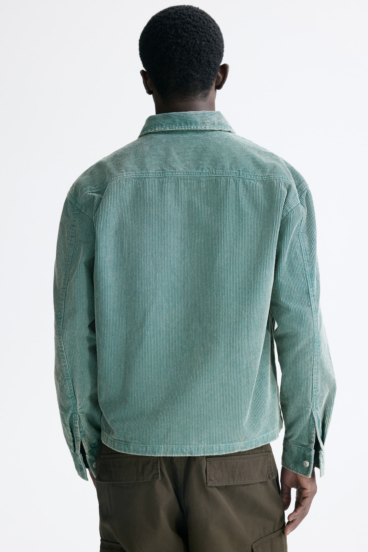 Corduroy Overshirt - Dusty green/Dark brown - 4