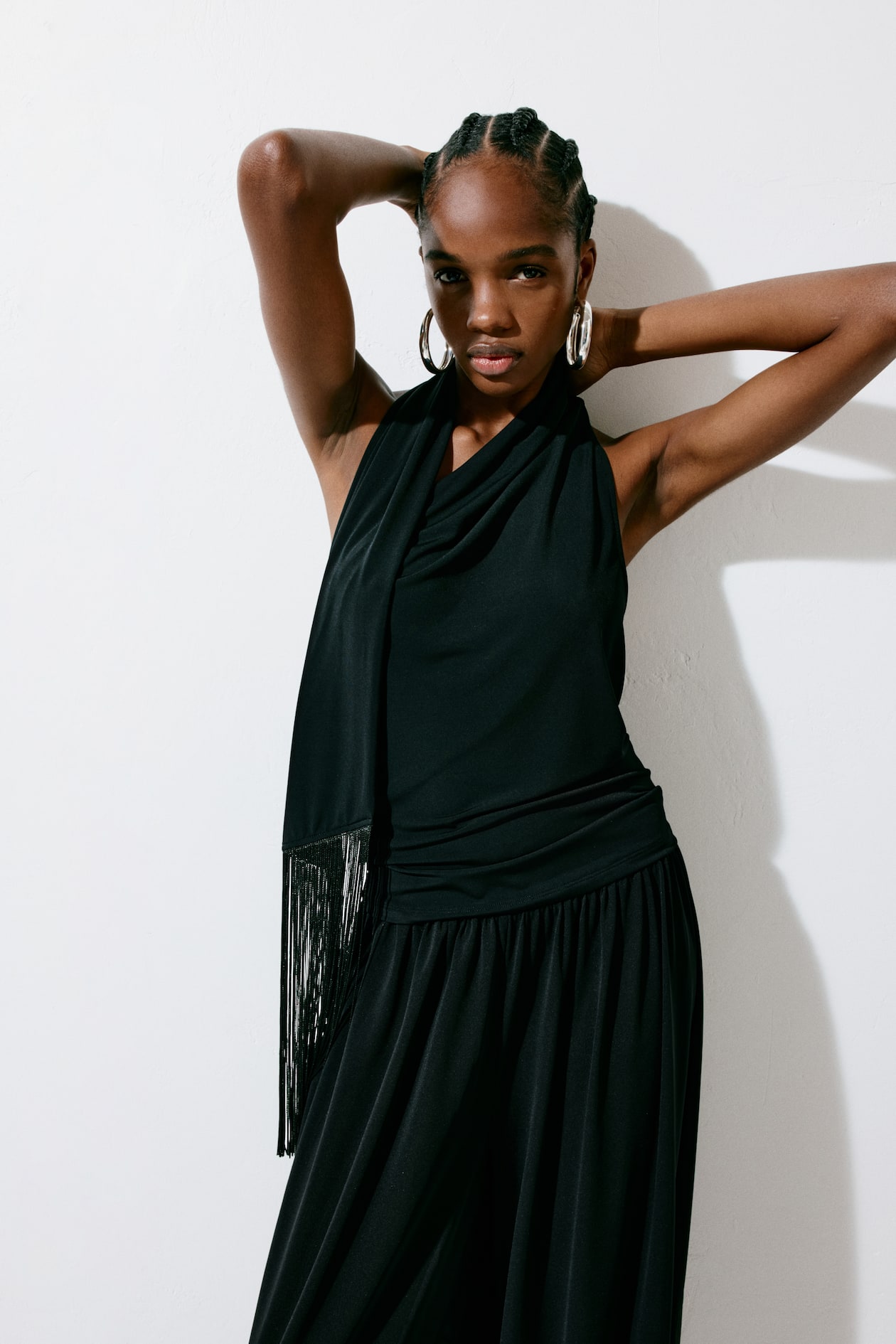 Scarf-Collar One-Shoulder Top - image 3
