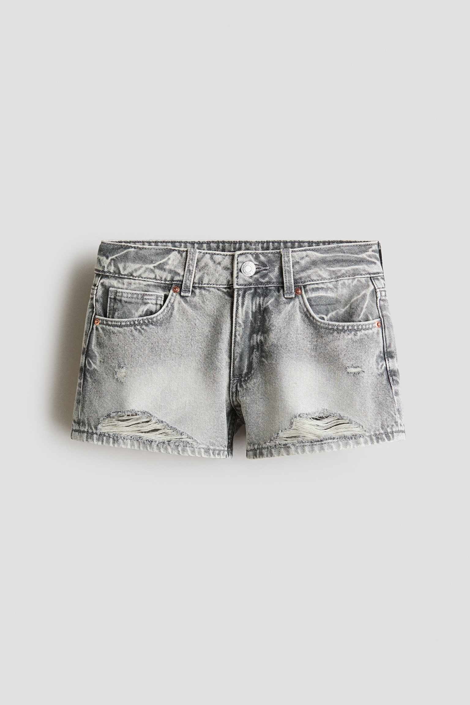 Relaxed Fit Denim shorts-Light grey - 2