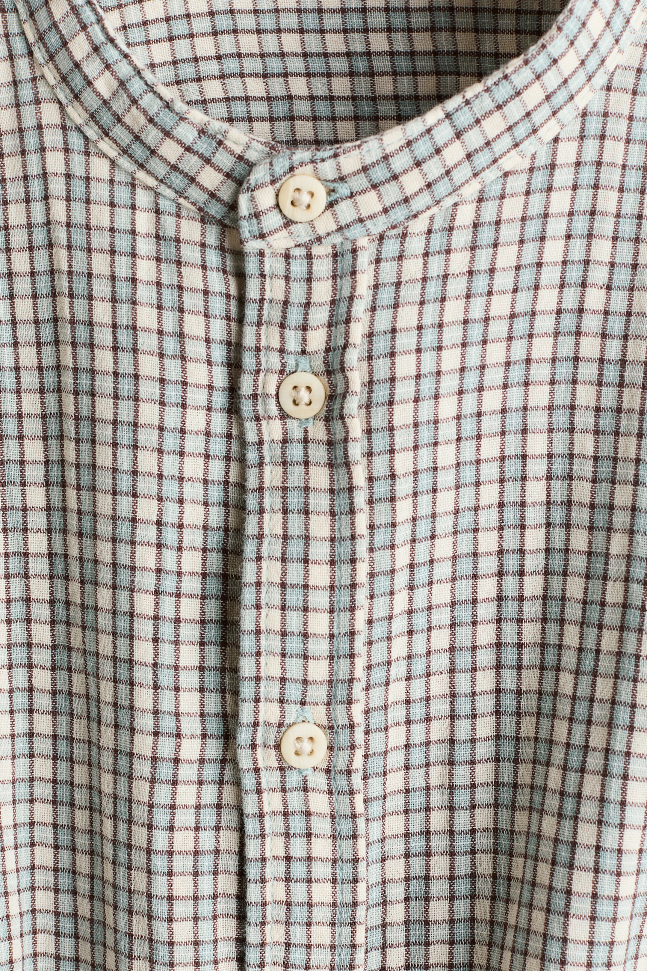 Детские рубашки H&M Cotton Band-Collar Shirt — фото 5