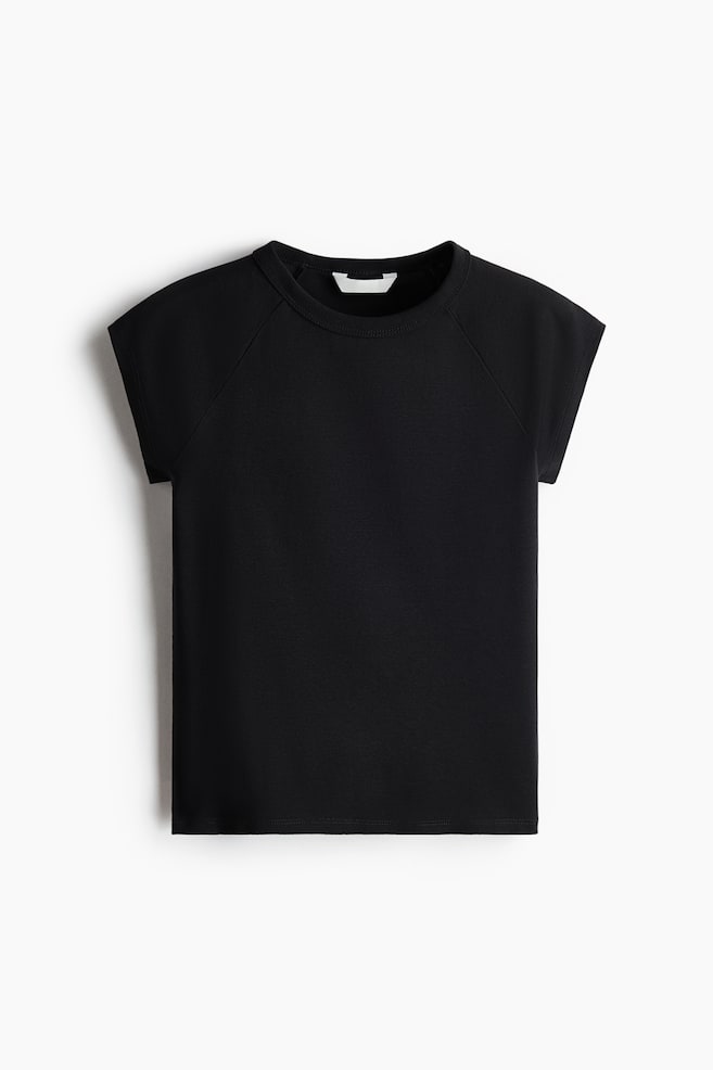 T-Shirt mit Raglanärmeln - Schwarz/Weiss/Hellrosa/Weinrot/Dunkelbraun/Elfenbein/Hellgelb/Schwarz - 1