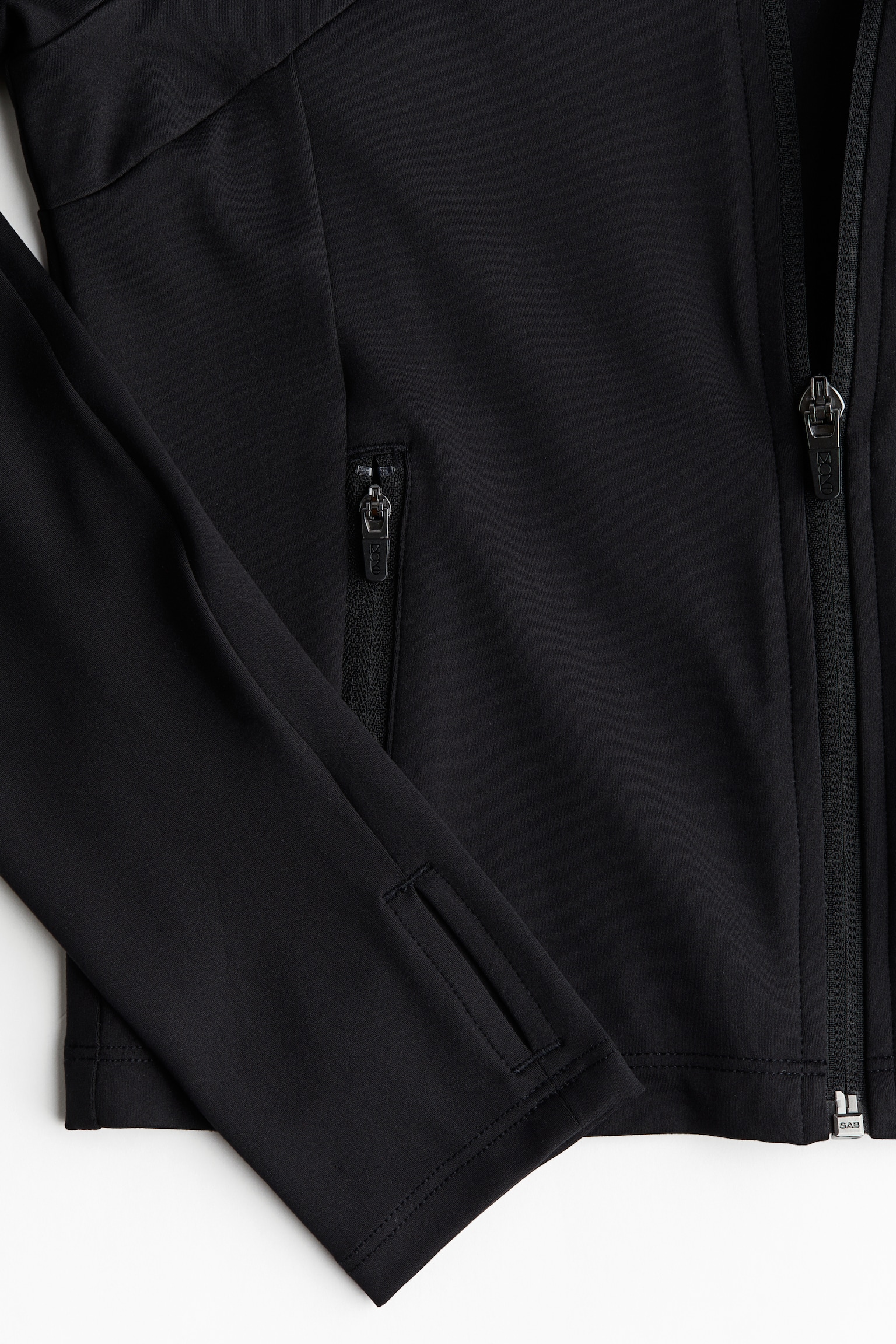 Zip-through sports jacket in SoftMove™ - Black - 3