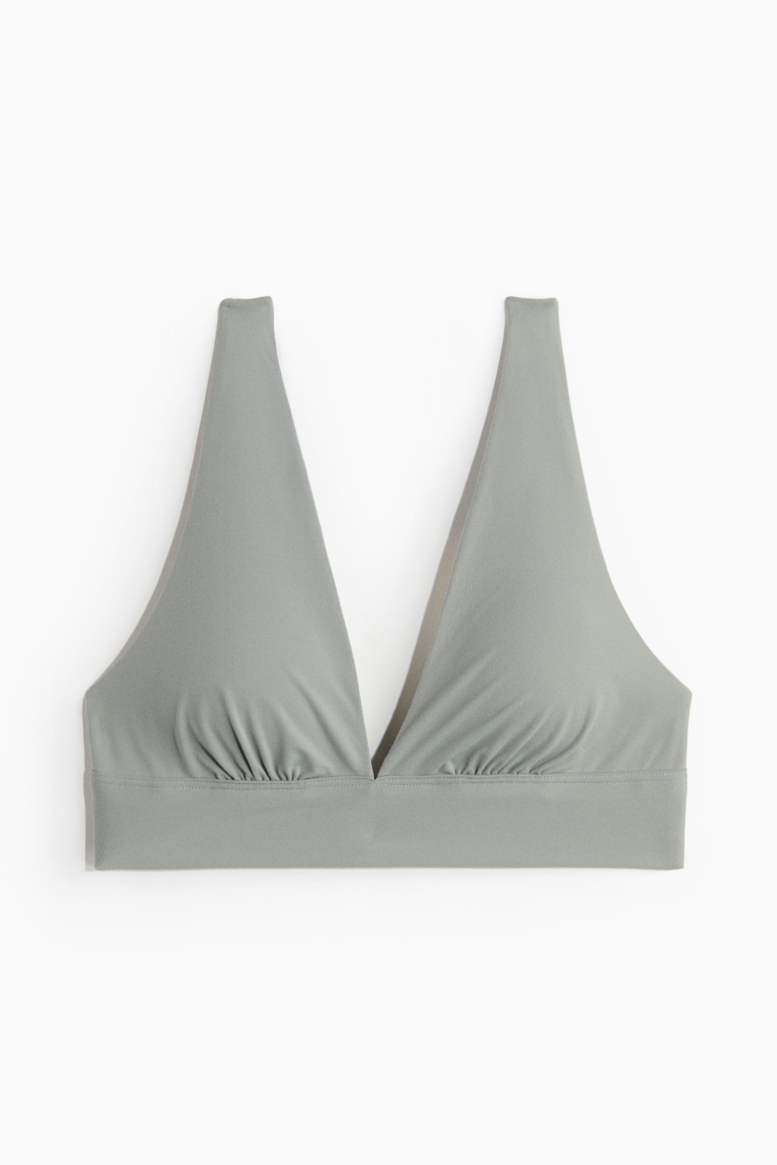 Бра Soft-Cup, уплотнённая чашка, микрофибра — H&M, цвет: Серый зелёный — фото 1